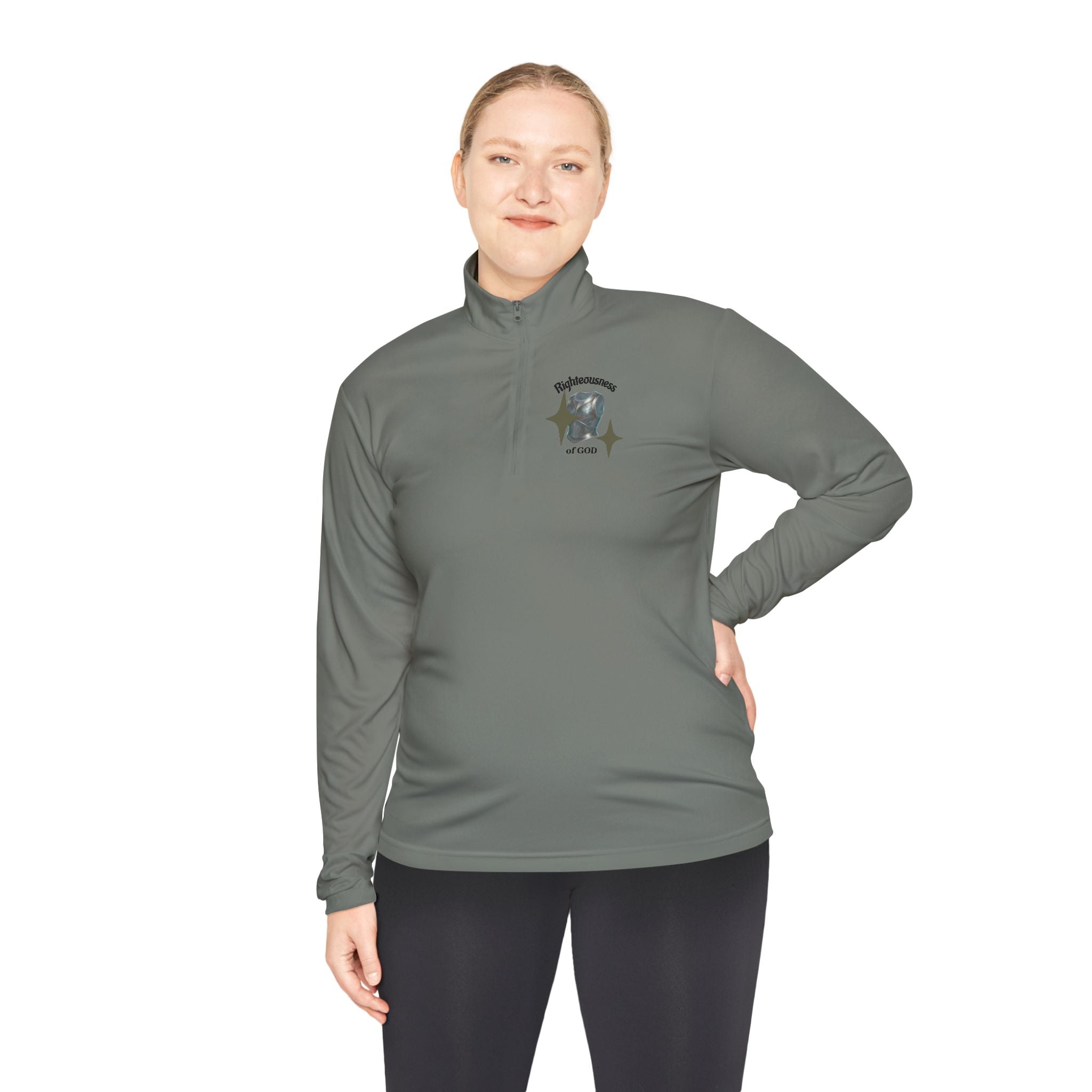 Christian Quarter-Zip Pullover — Breastplate of Righteousness Proverbs 12:28