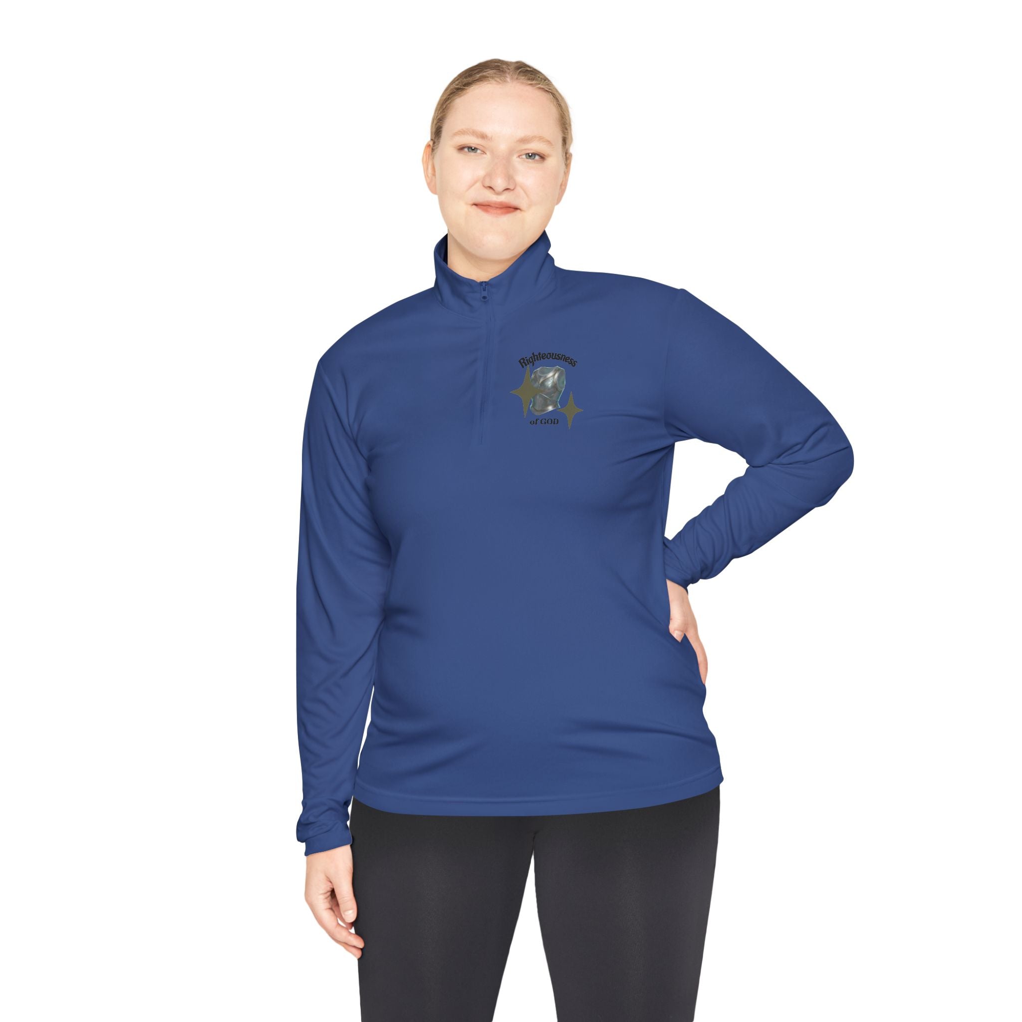 Christian Quarter-Zip Pullover — Breastplate of Righteousness Proverbs 12:28