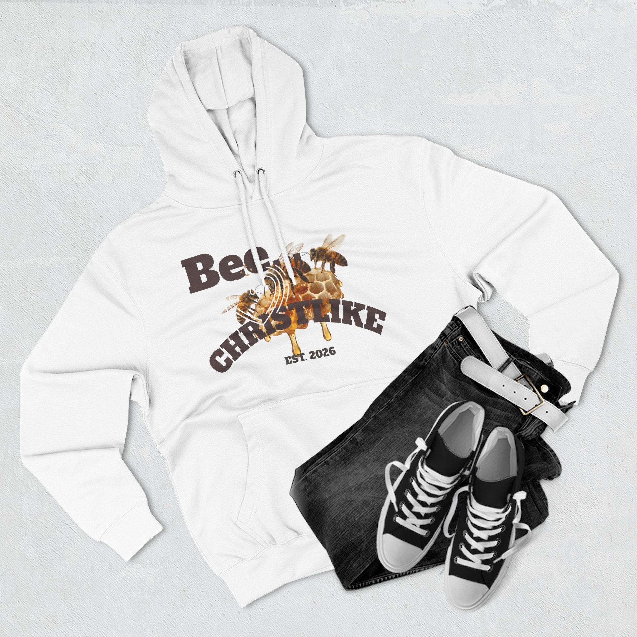 Christian Faith Hoodie — Honeybee "Be Christlike" Graphic Pullover