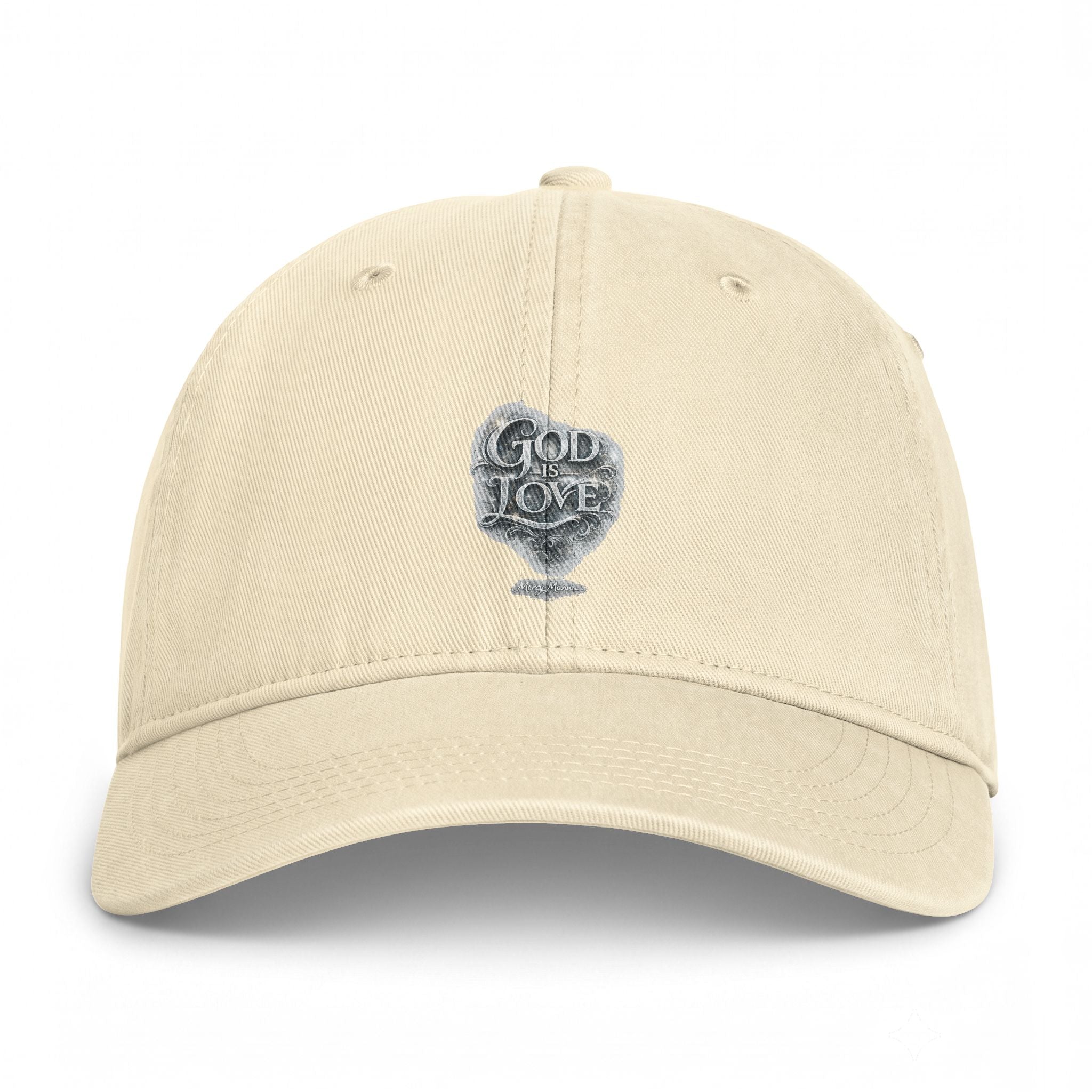 Christian Dad Hat — Embroidered "God Is Love" Washed Vintage Cap