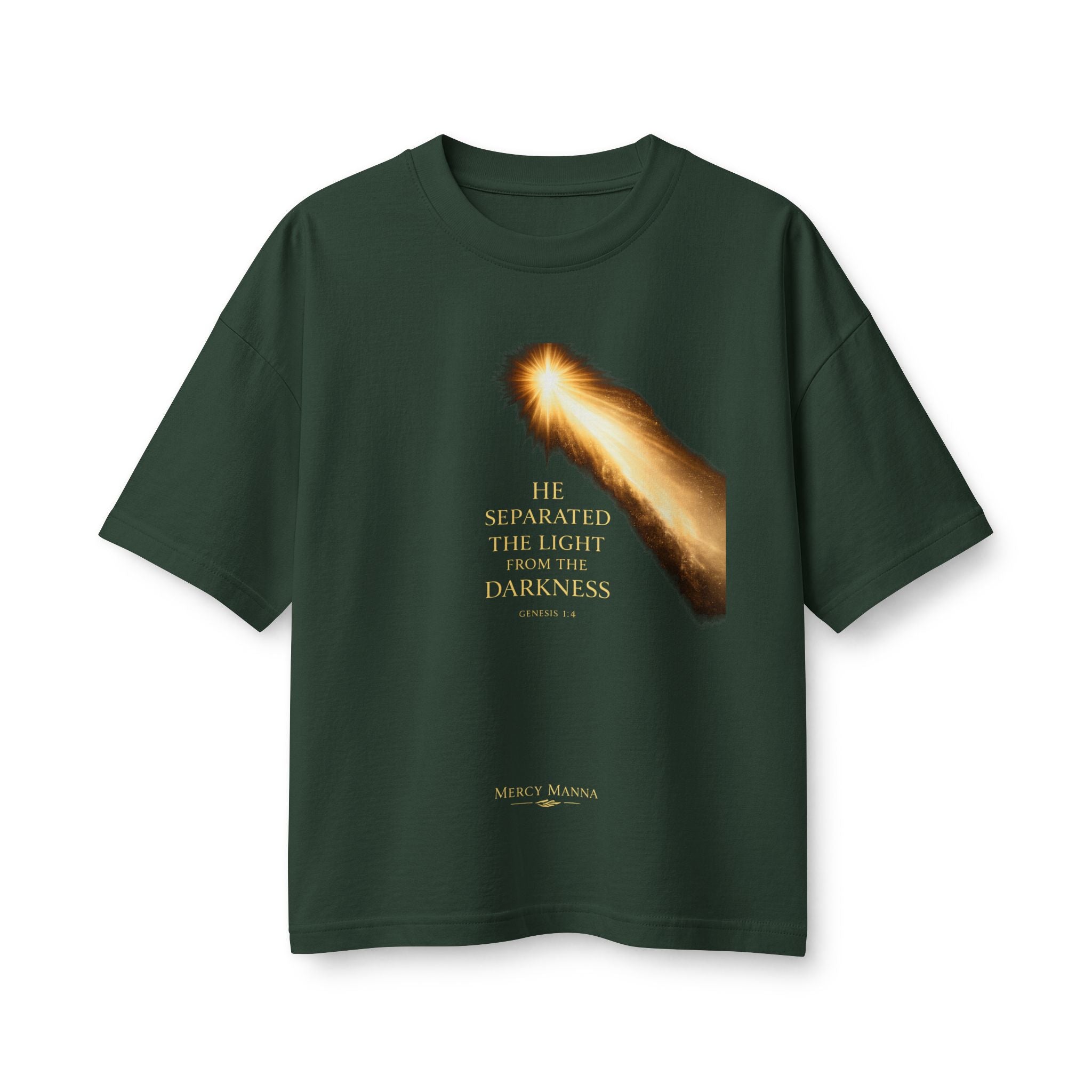 Christian Women's T-Shirt — "He Separated the Light from the Darkness" Graphic Tee