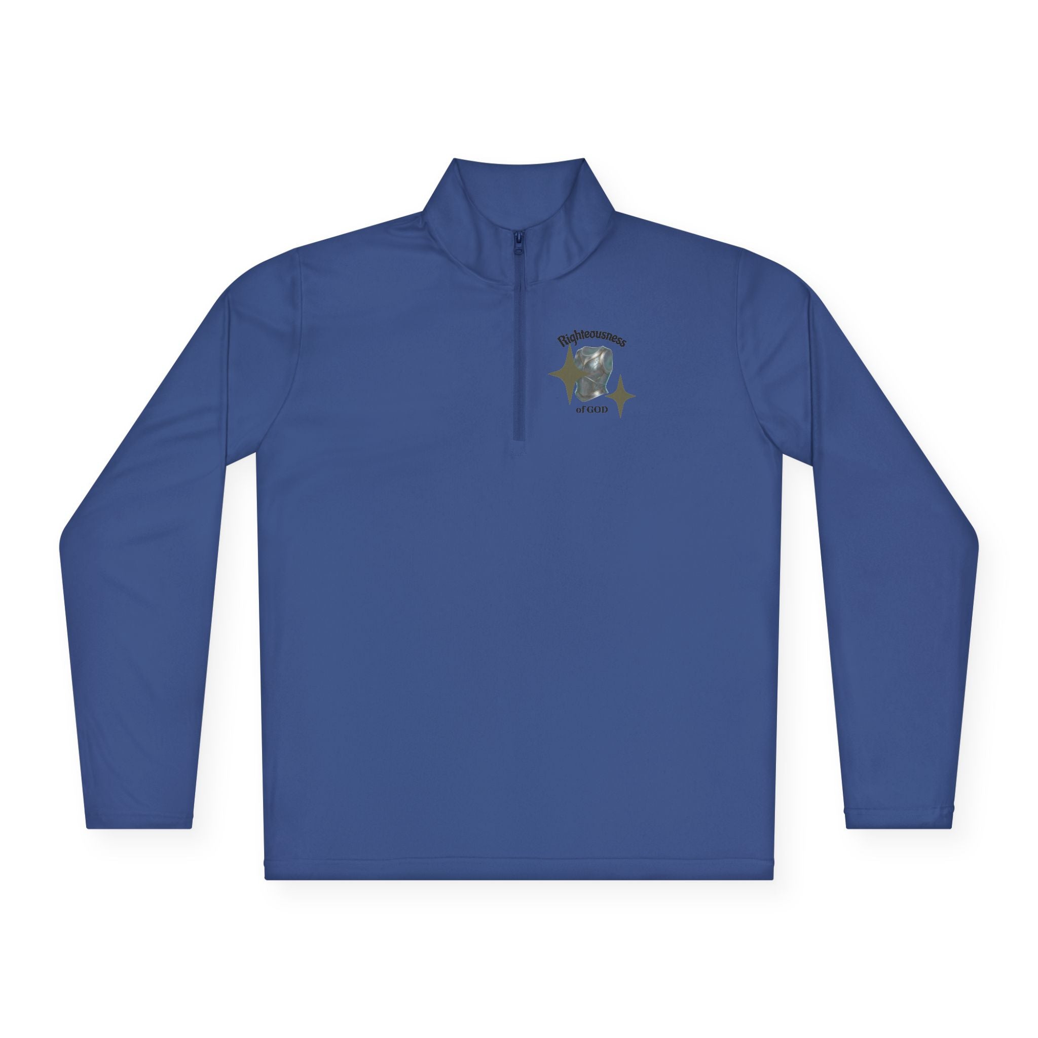 Christian Quarter-Zip Pullover — Breastplate of Righteousness Proverbs 12:28