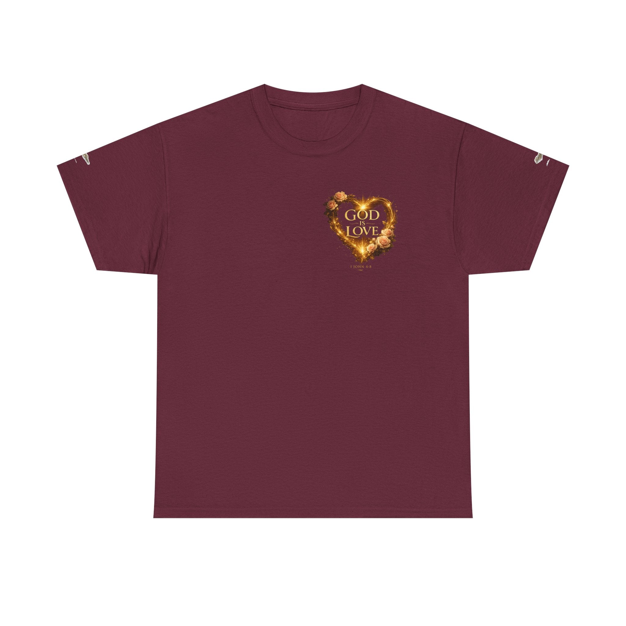 Christian Graphic Tee — God Is Love Vintage Flaming Heart T-Shirt