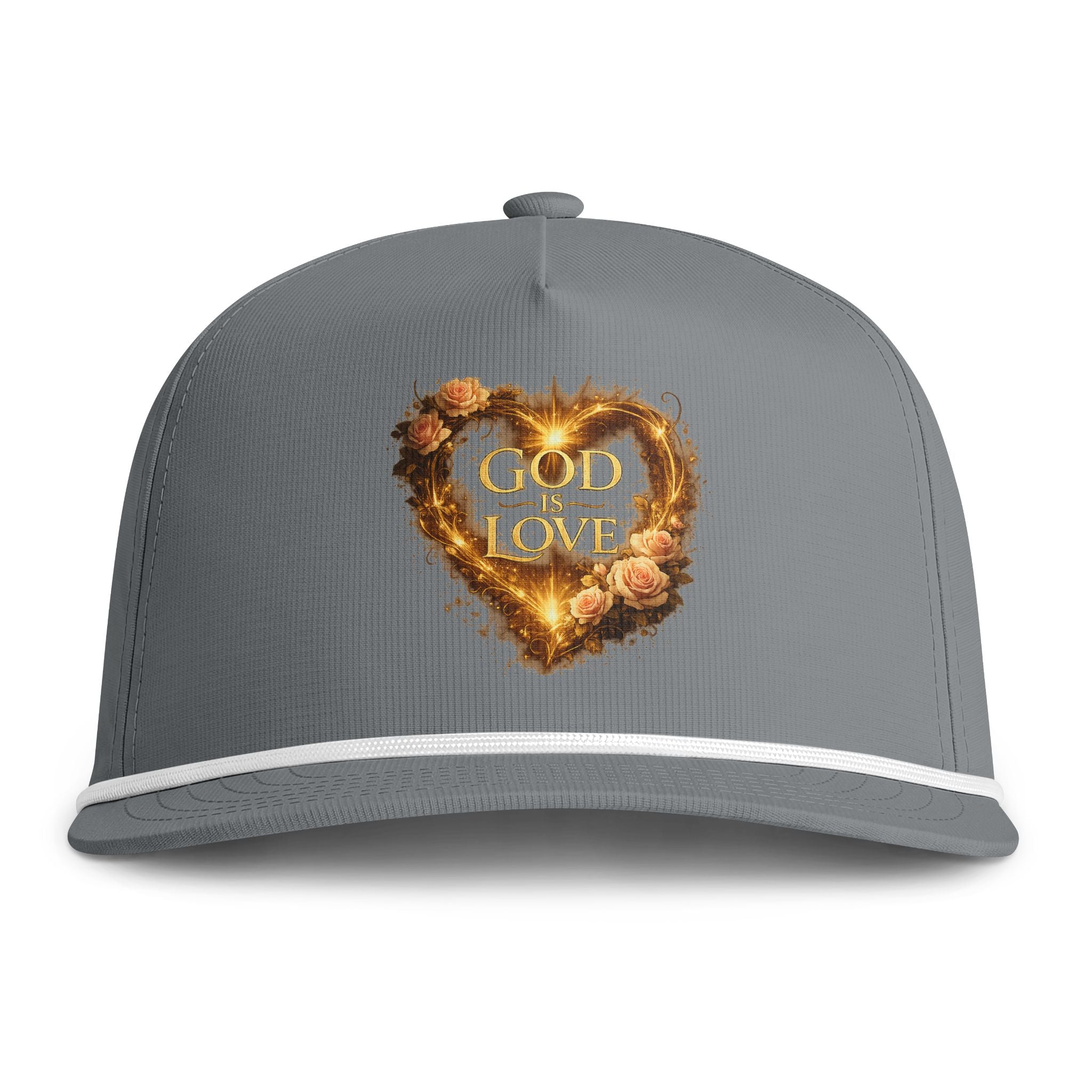 God Is Love Heart Rope Cap — Christian Faith Baseball Hat