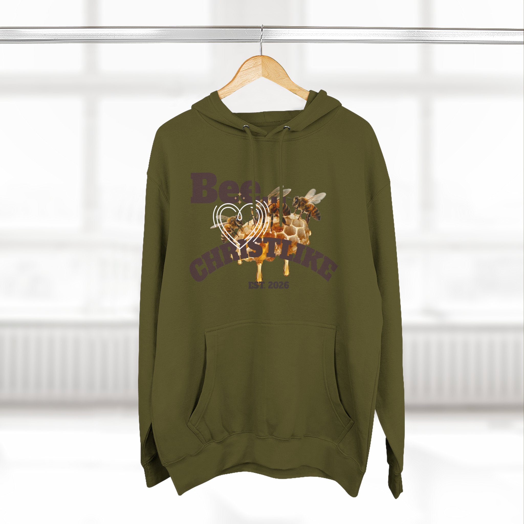 Christian Faith Hoodie — Honeybee "Be Christlike" Graphic Pullover