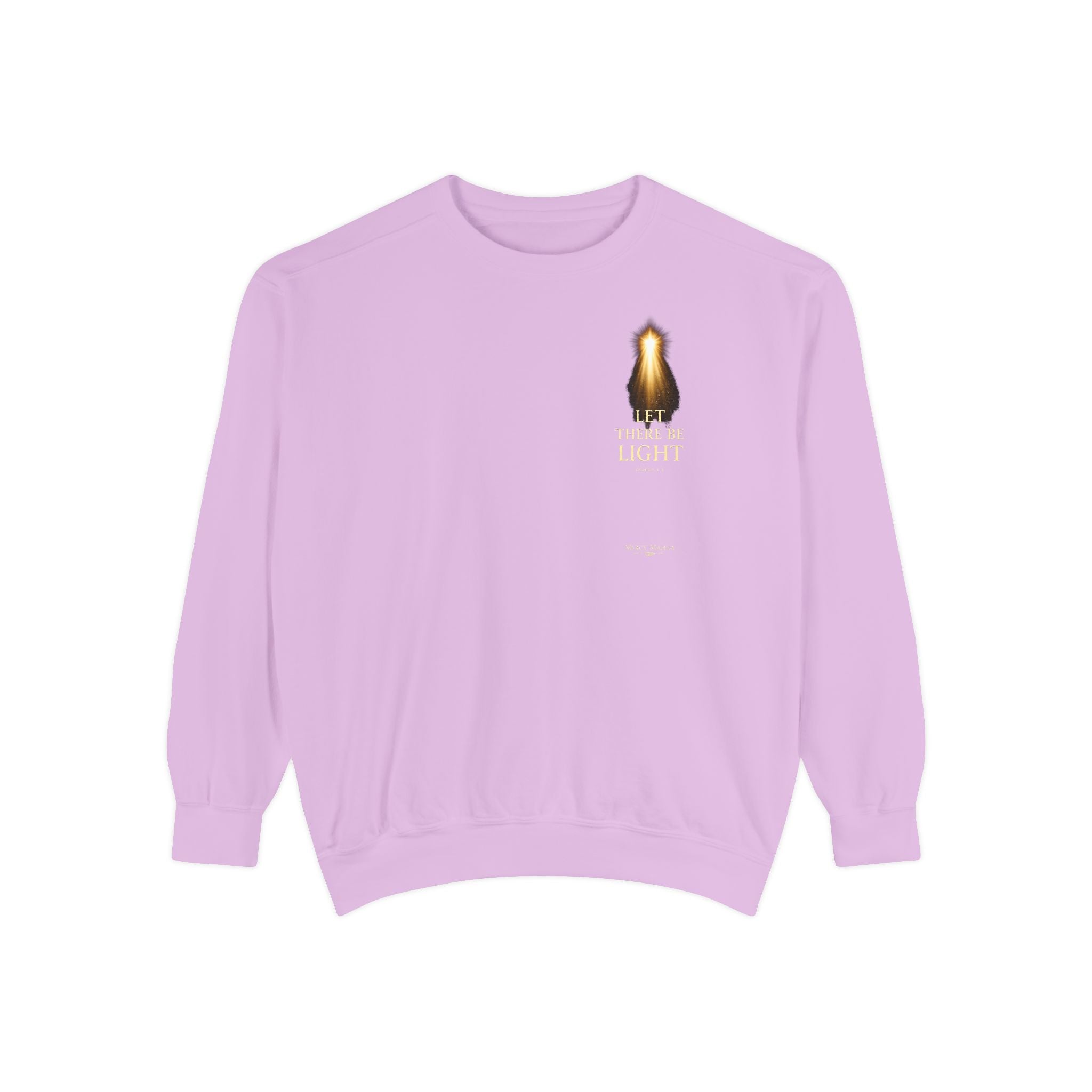 Christian Crewneck Sweatshirt — "Let There Be Light" Cozy Religious Light Figurine Sweatshirt