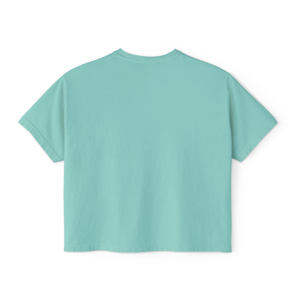 Christian Women's Boxy Tee — "Bruised Sure Not Broken" Retro Surf Faith T-Shirt