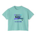 Christian Women's Boxy Tee — "Bruised Sure Not Broken" Retro Surf Faith T-Shirt