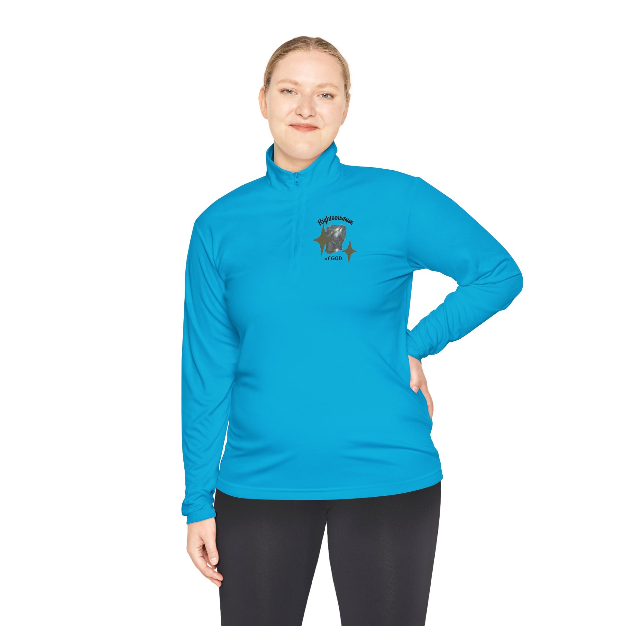 Christian Quarter-Zip Pullover — Breastplate of Righteousness Proverbs 12:28