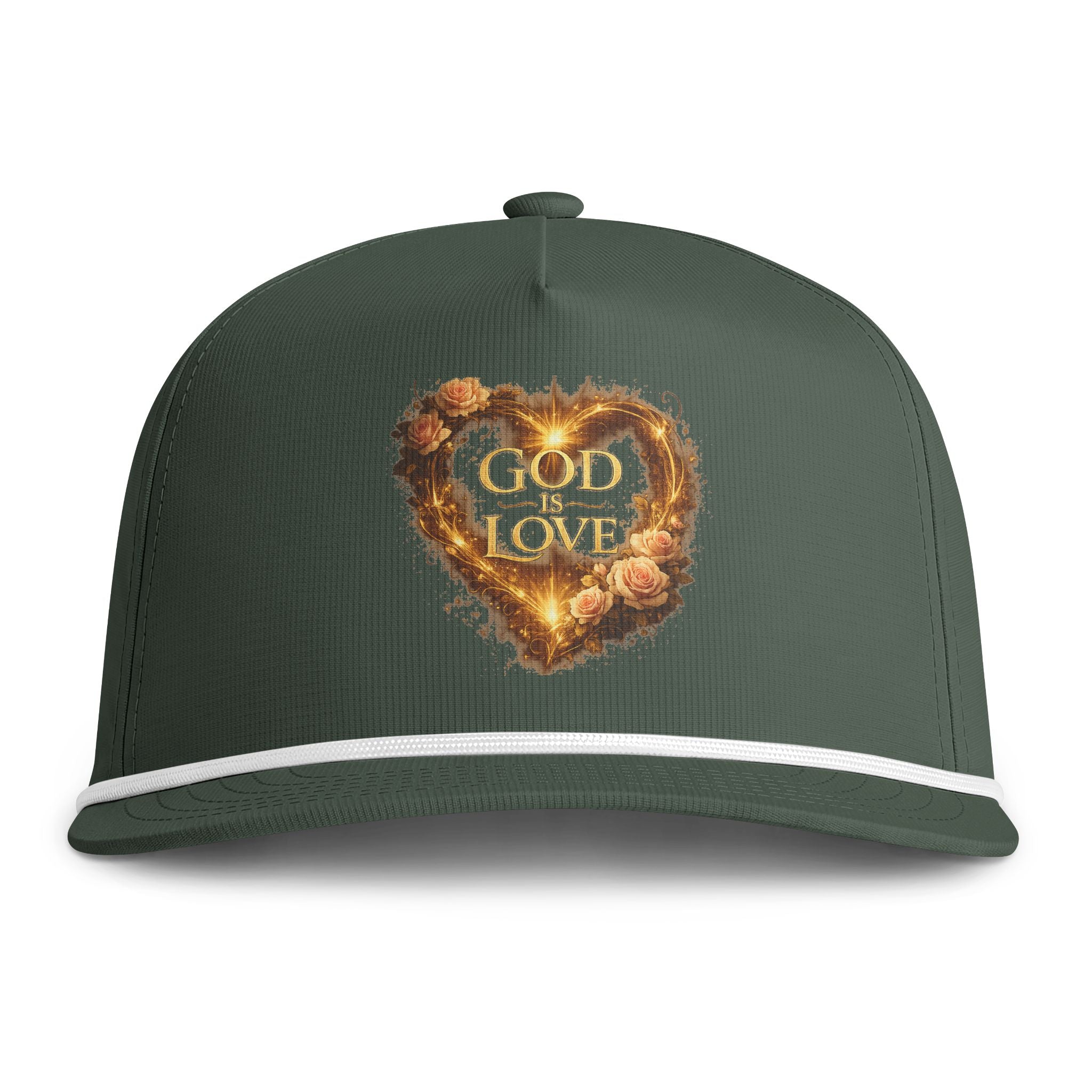 God Is Love Heart Rope Cap — Christian Faith Baseball Hat