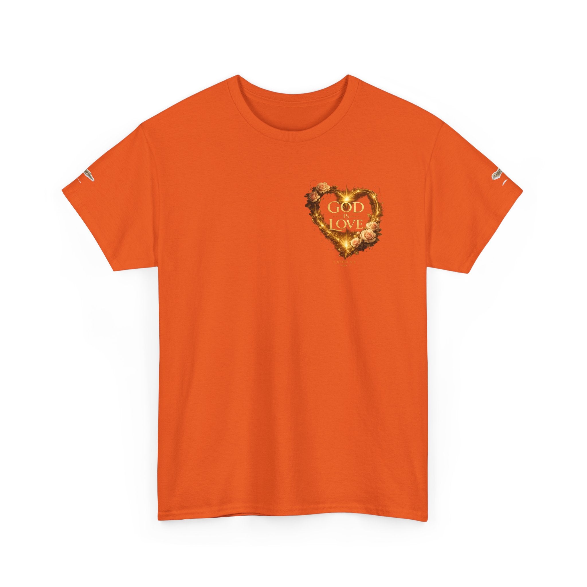 Christian Graphic Tee — God Is Love Vintage Flaming Heart T-Shirt