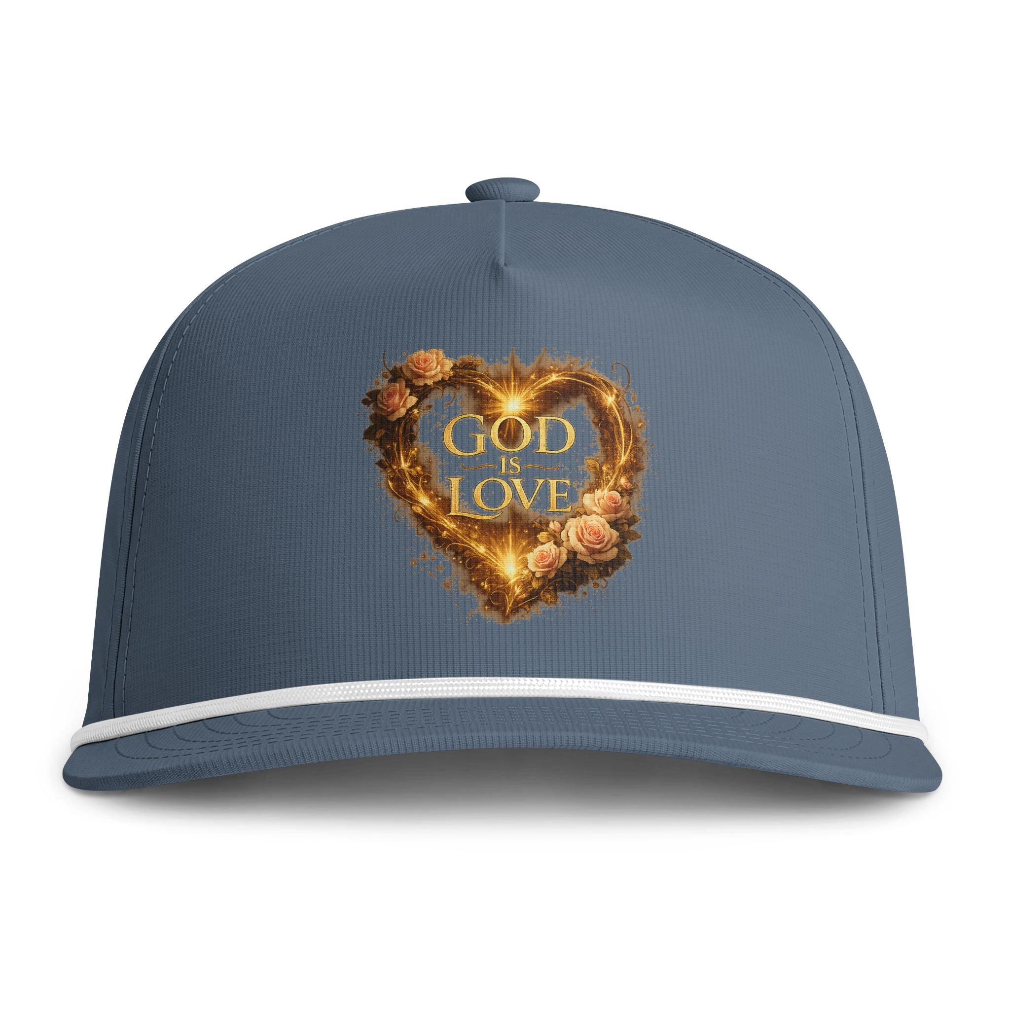 God Is Love Heart Rope Cap — Christian Faith Baseball Hat
