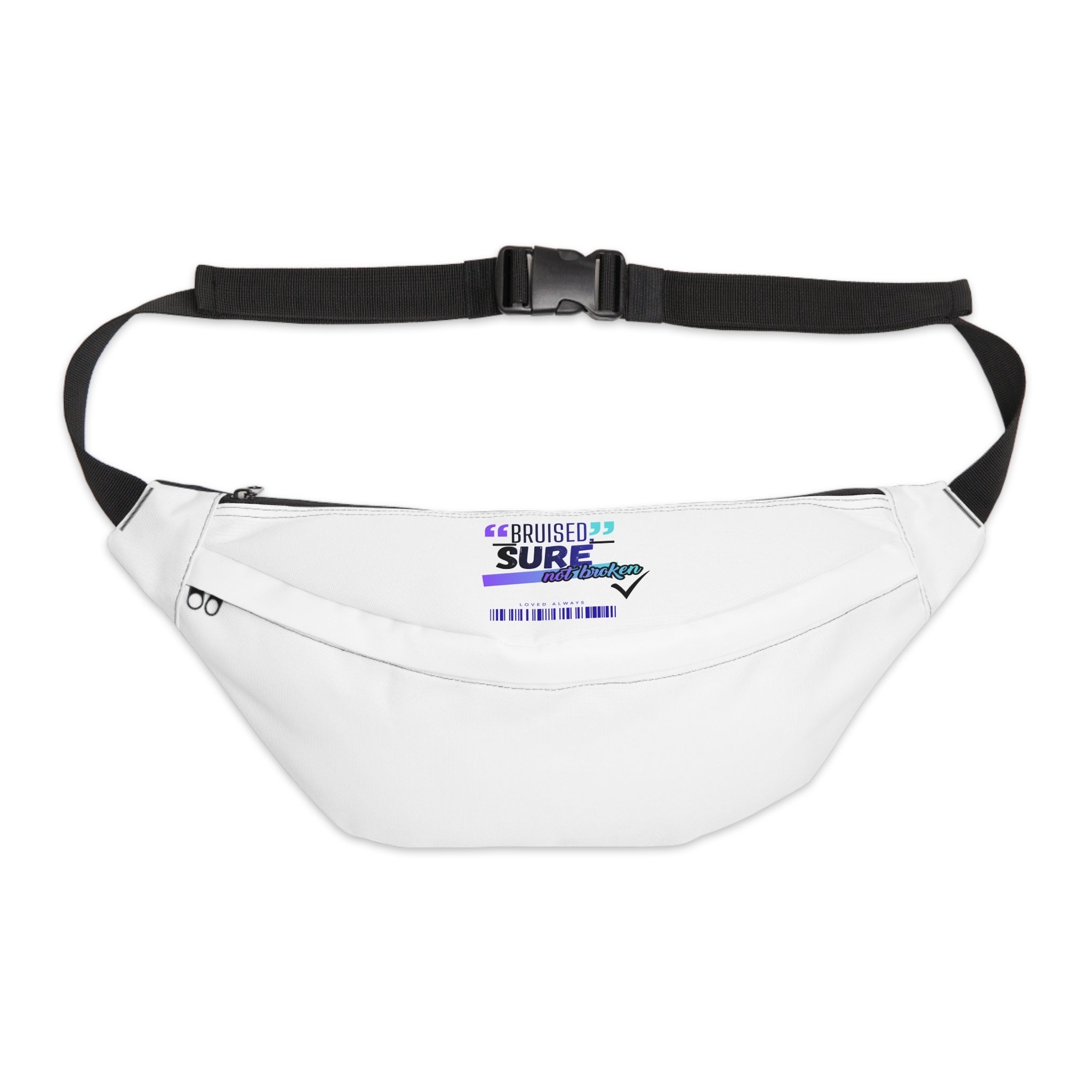 Christian Fanny Pack — "Bruised Sure Not Broken" Faith Travel Waist Bag