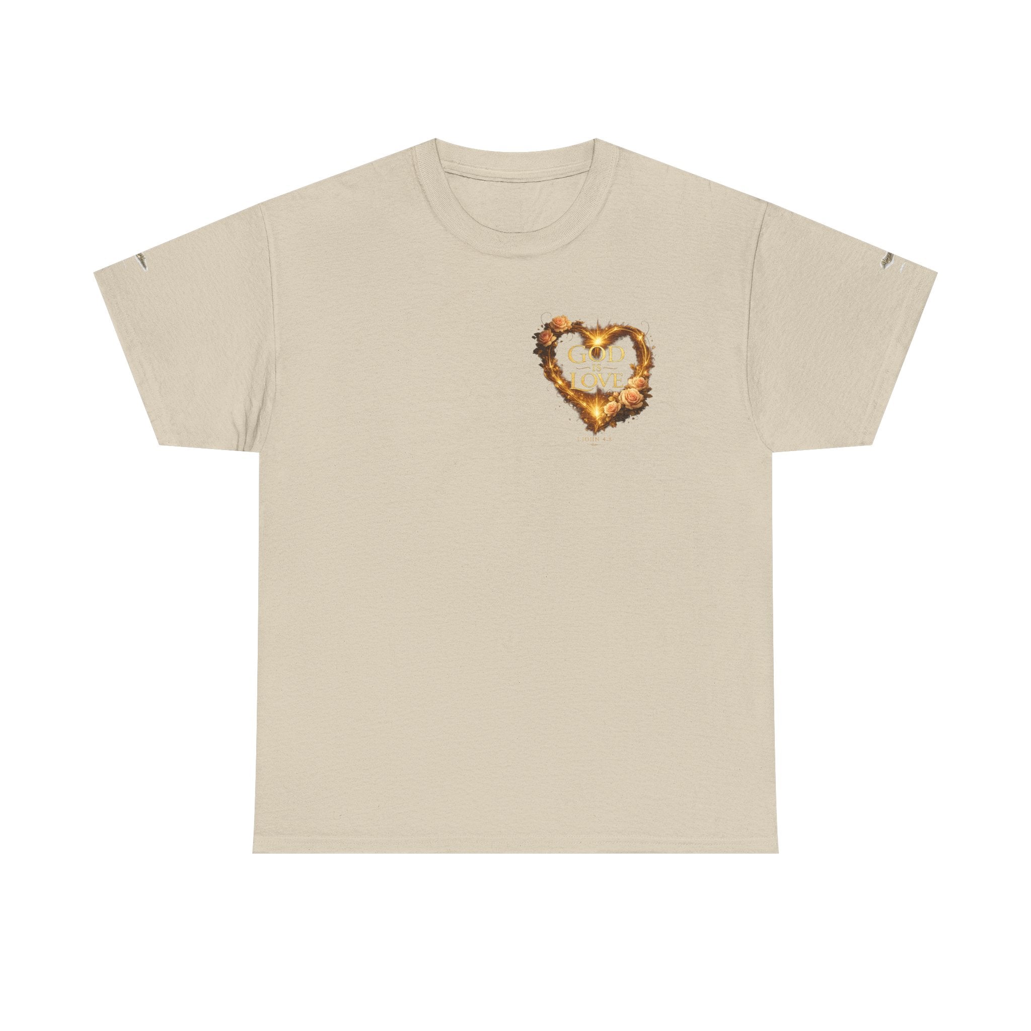 Christian Graphic Tee — God Is Love Vintage Flaming Heart T-Shirt