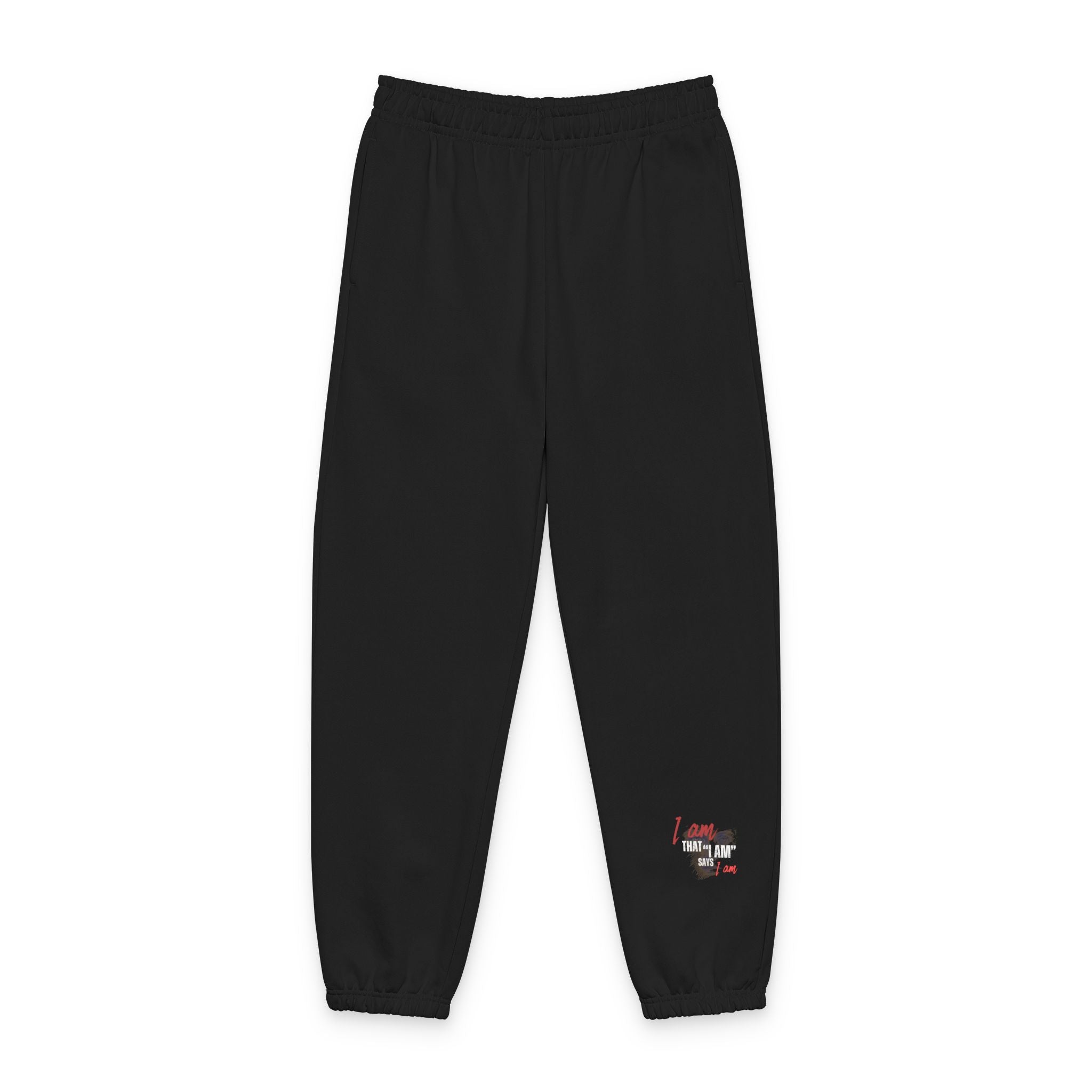 Minimalist "I am that I AM says I am" Sweatpants with Small Side Logo