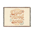 God Vibed Woven Blanket — Retro 'God Vibed Soul' Throw for Cozy Boho Home & Gifts