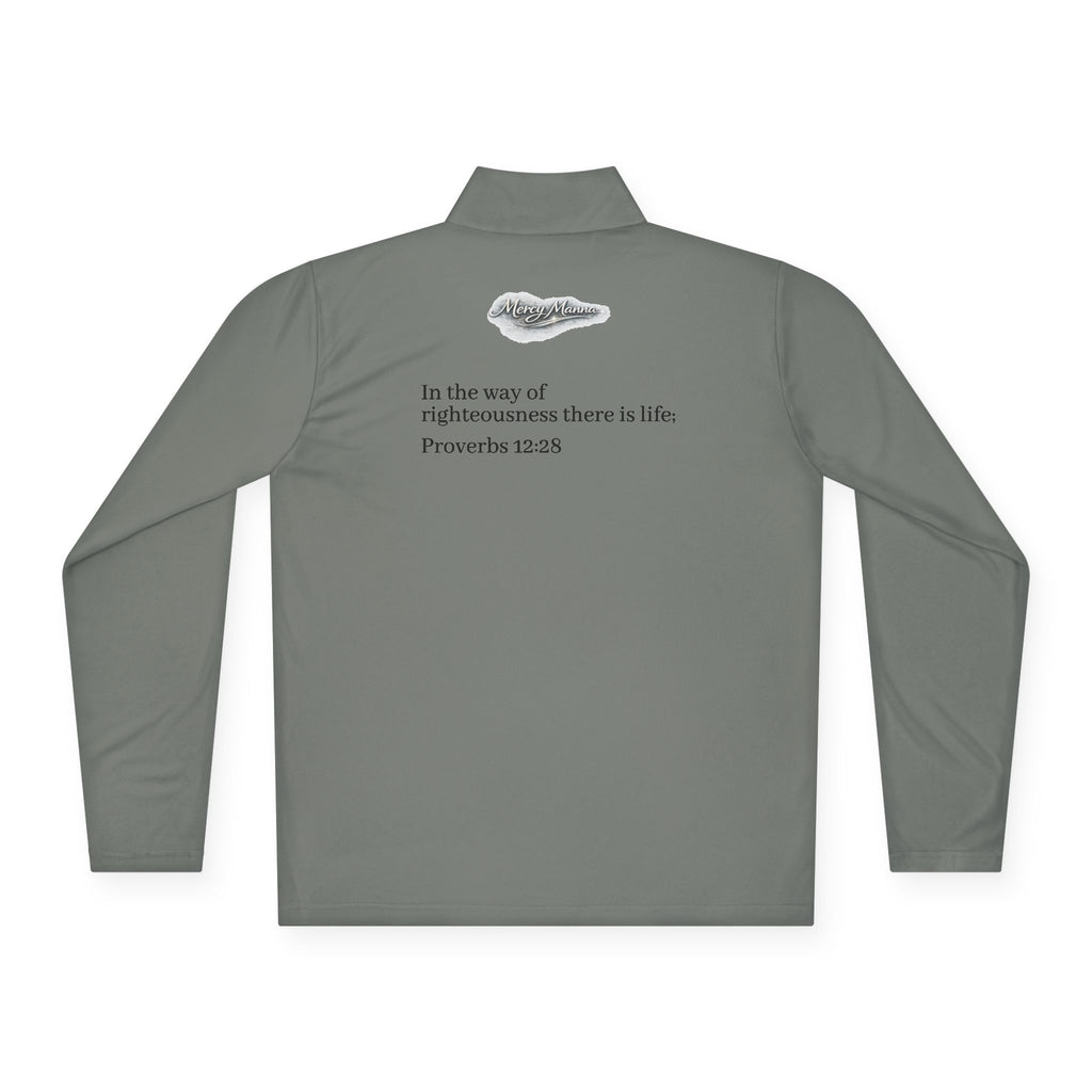 Christian Quarter-Zip Pullover — Breastplate of Righteousness Proverbs 12:28
