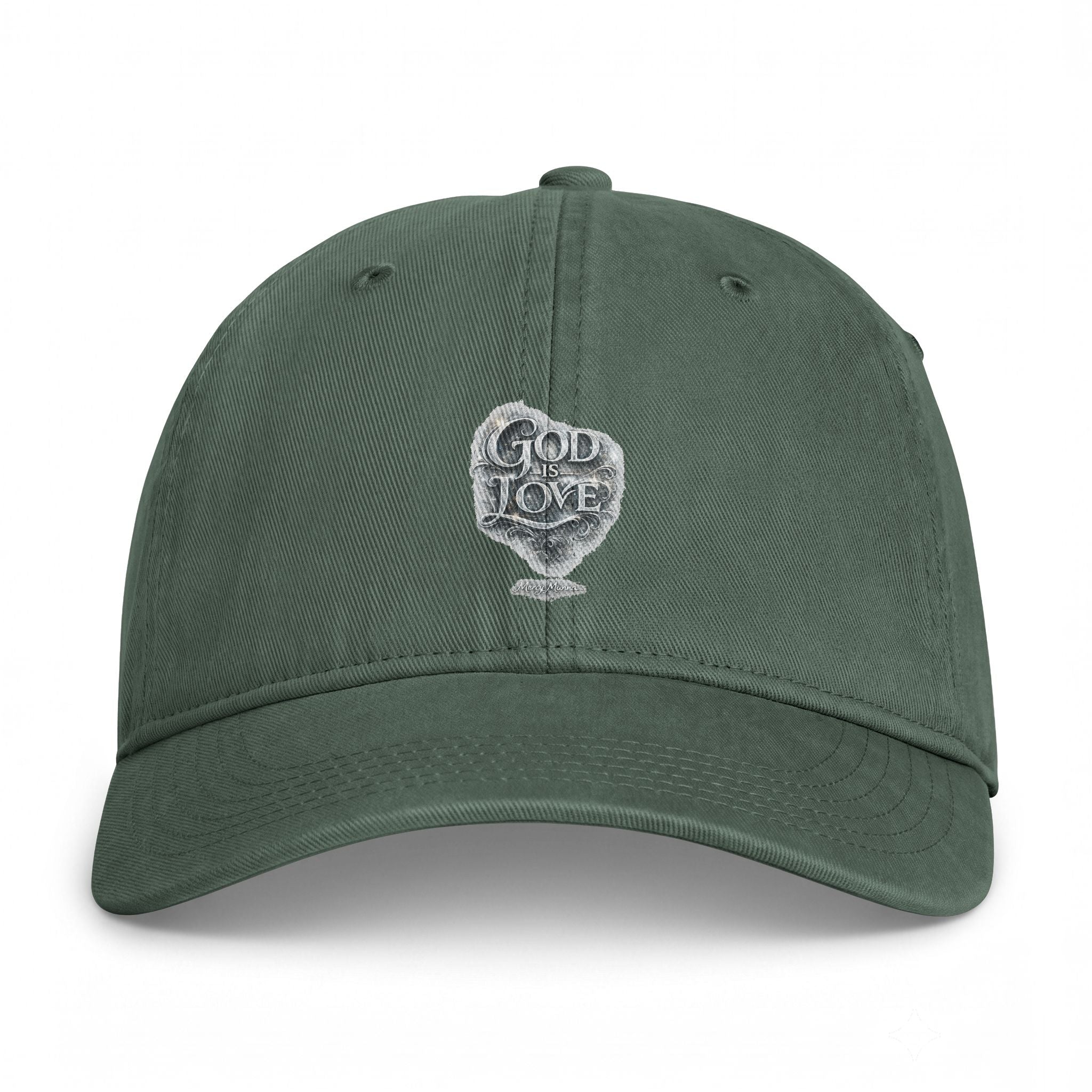 Christian Dad Hat — Embroidered "God Is Love" Washed Vintage Cap