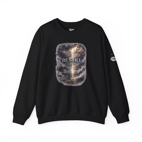 Christian Crewneck Sweatshirt — "Be Still" Psalm 46:10 Inspirational Faith Sweatshirt