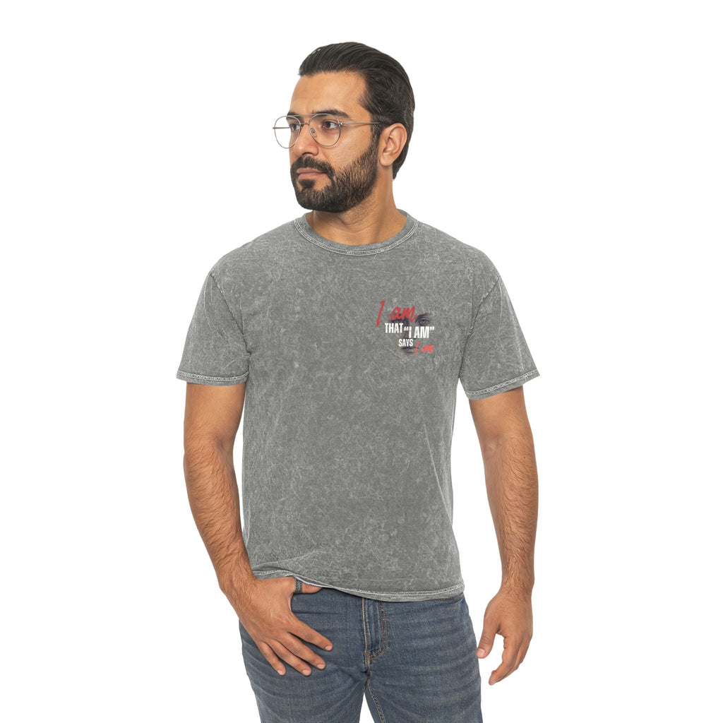 Christian Graphic Tee — "I Am That I Am" Vintage Mineral Wash Inspirational T-Shirt