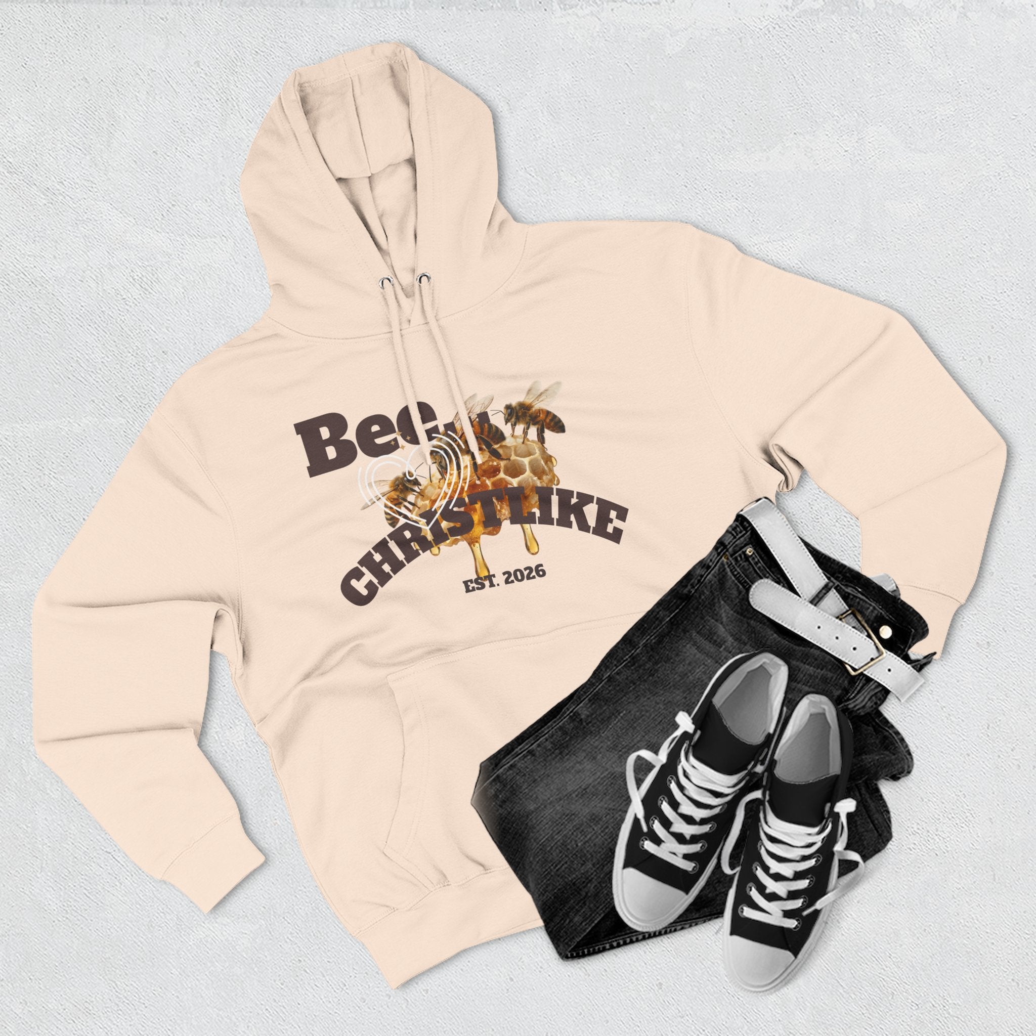 Christian Faith Hoodie — Honeybee "Be Christlike" Graphic Pullover