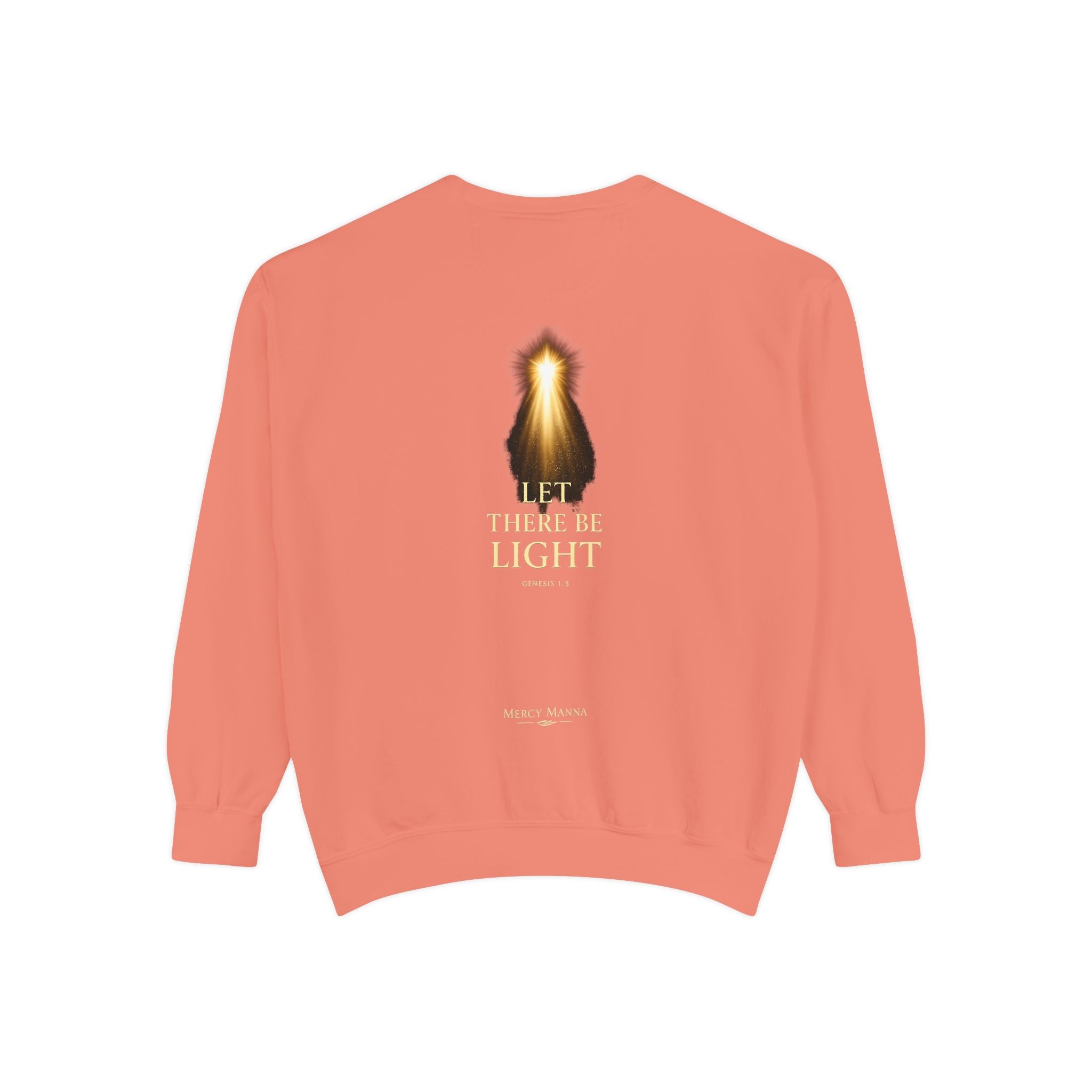 Christian Crewneck Sweatshirt — "Let There Be Light" Cozy Religious Light Figurine Sweatshirt