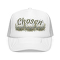 Chosen Floral Trucker Hat – Embroidered-Inspired Garden Script Foam Cap