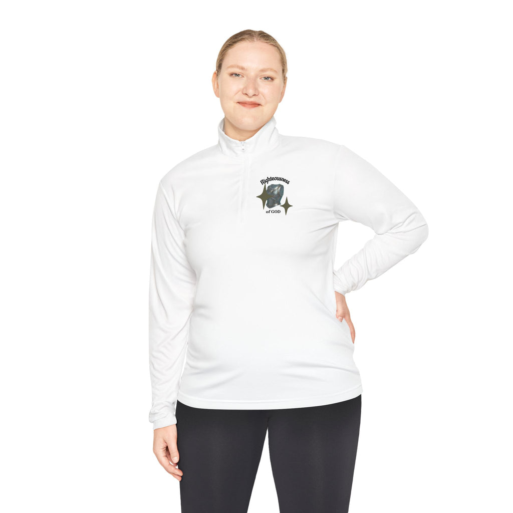 Christian Quarter-Zip Pullover — Breastplate of Righteousness Proverbs 12:28
