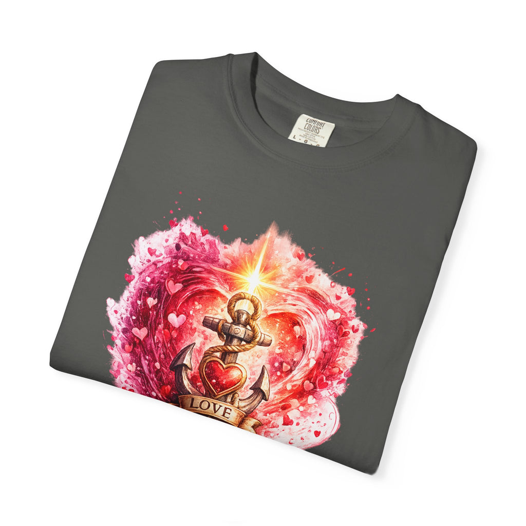 Christian T‑Shirt — 'Love Never Fails' Anchor Heart Graphic Tee