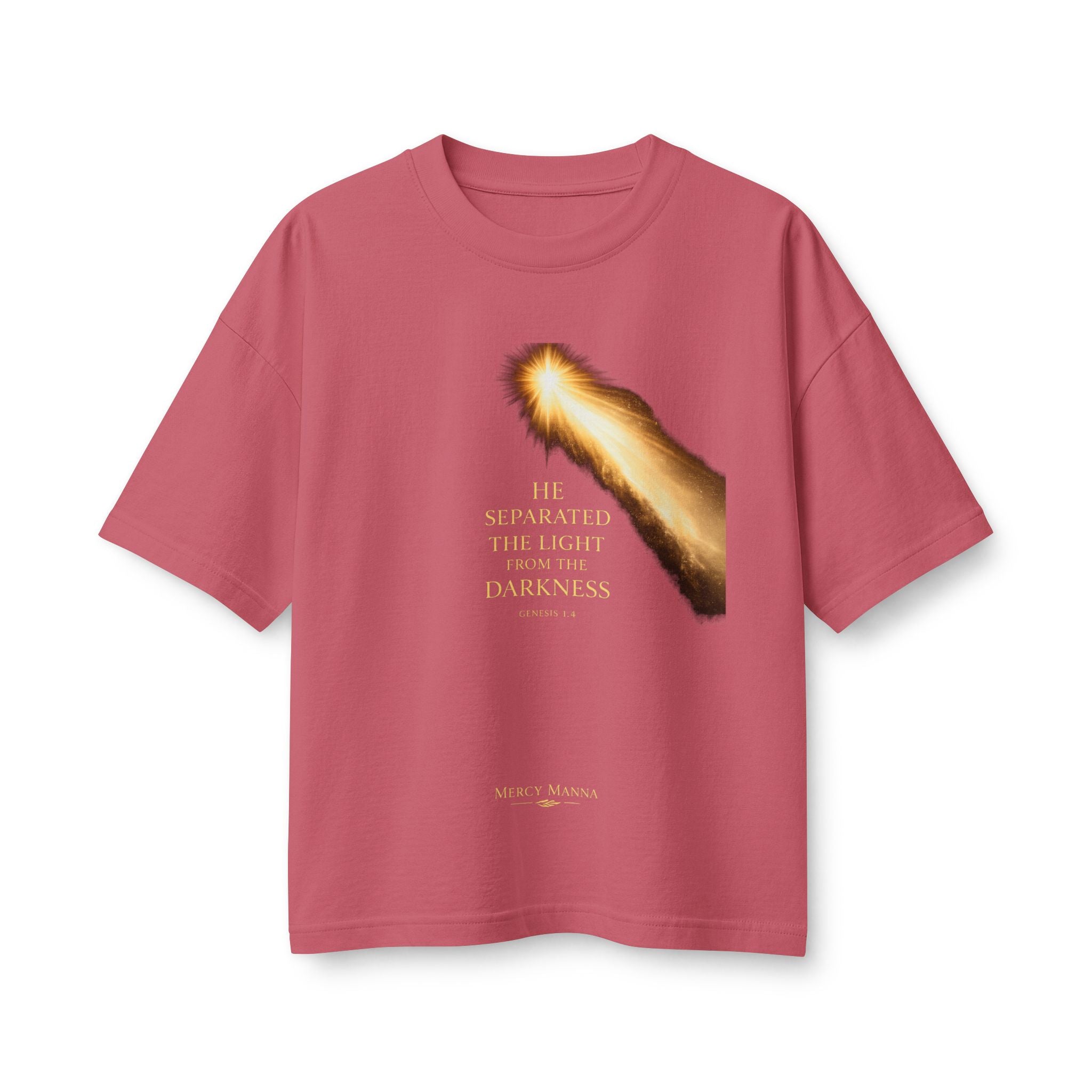 Christian Women's T-Shirt — "He Separated the Light from the Darkness" Graphic Tee
