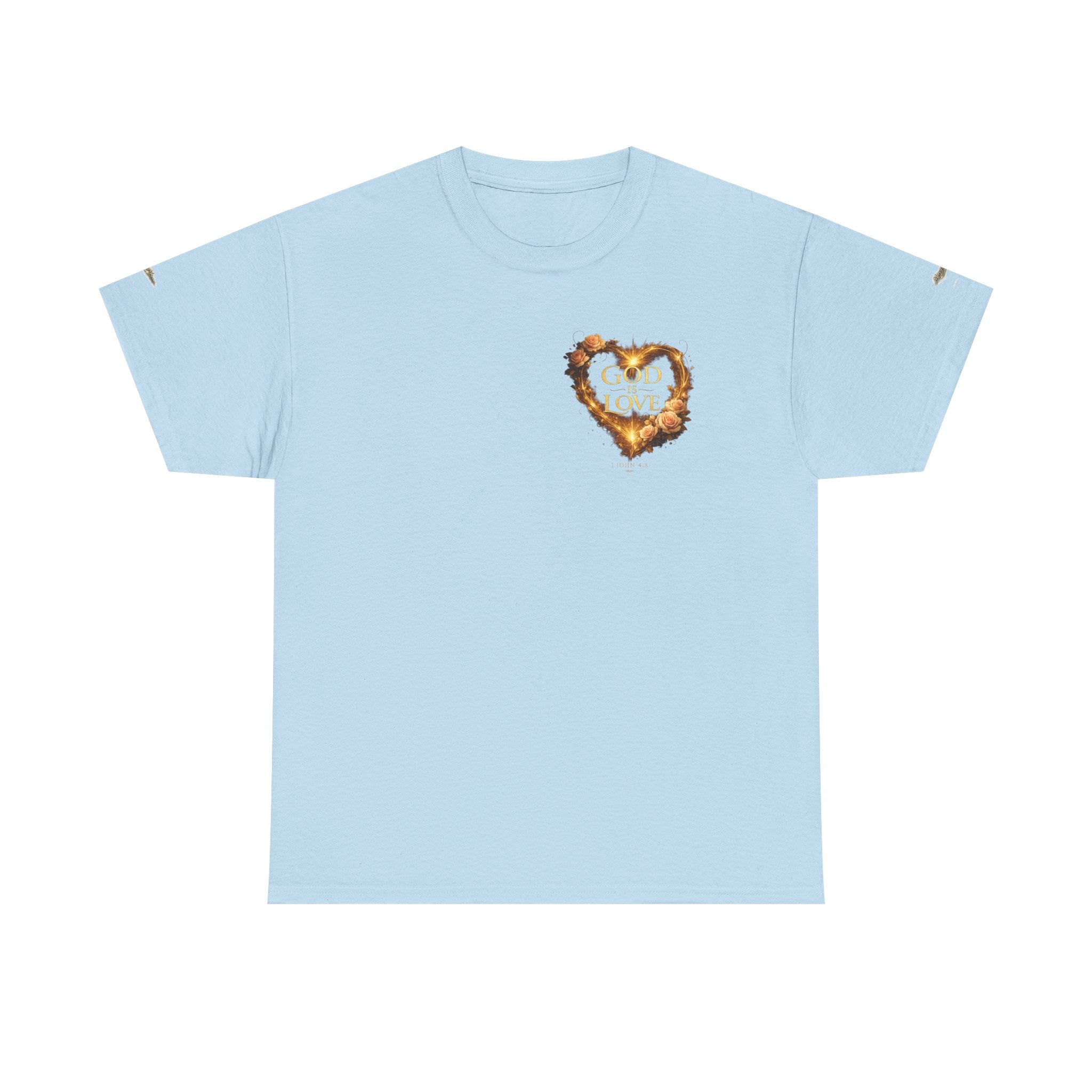 Christian Graphic Tee — God Is Love Vintage Flaming Heart T-Shirt