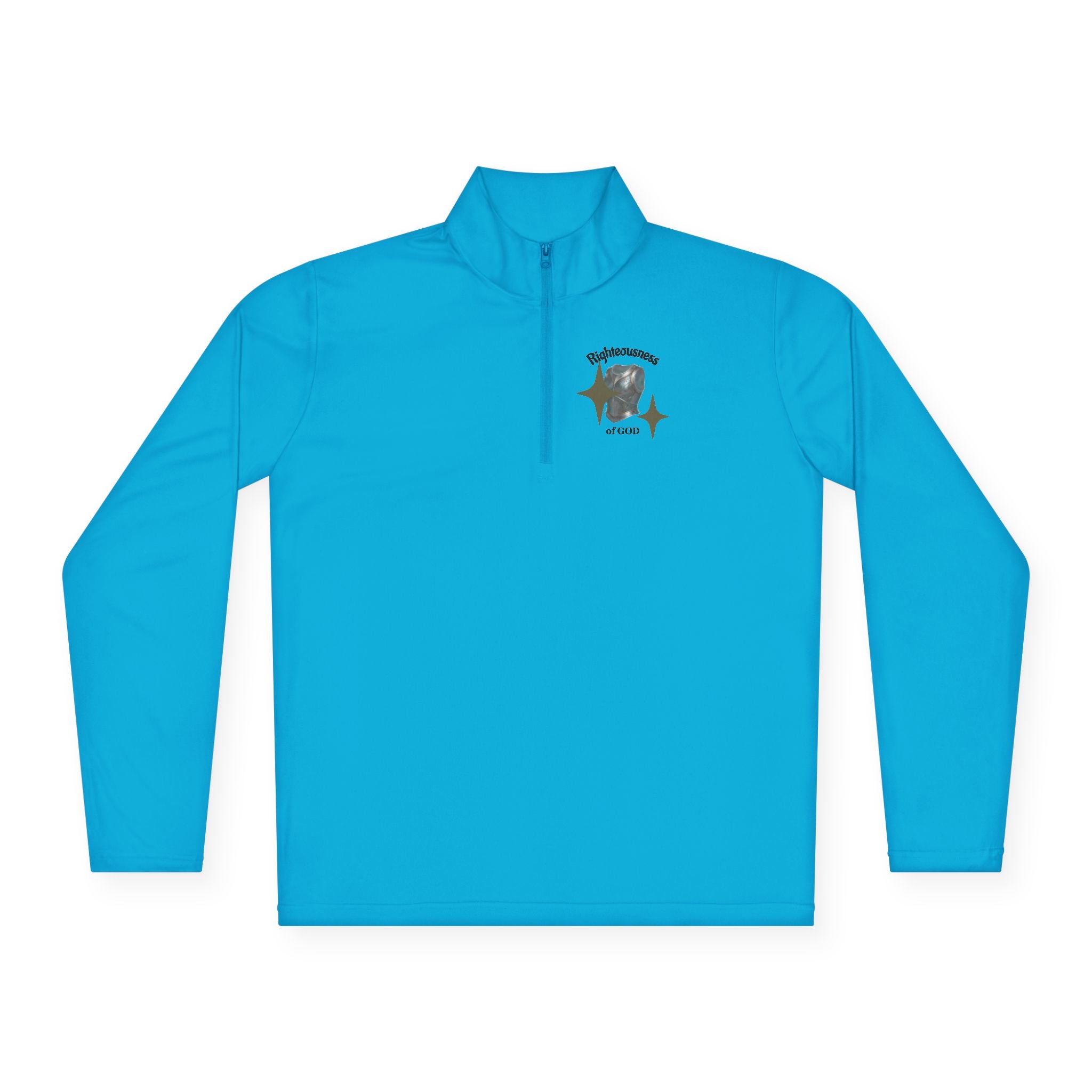 Christian Quarter-Zip Pullover — Breastplate of Righteousness Proverbs 12:28