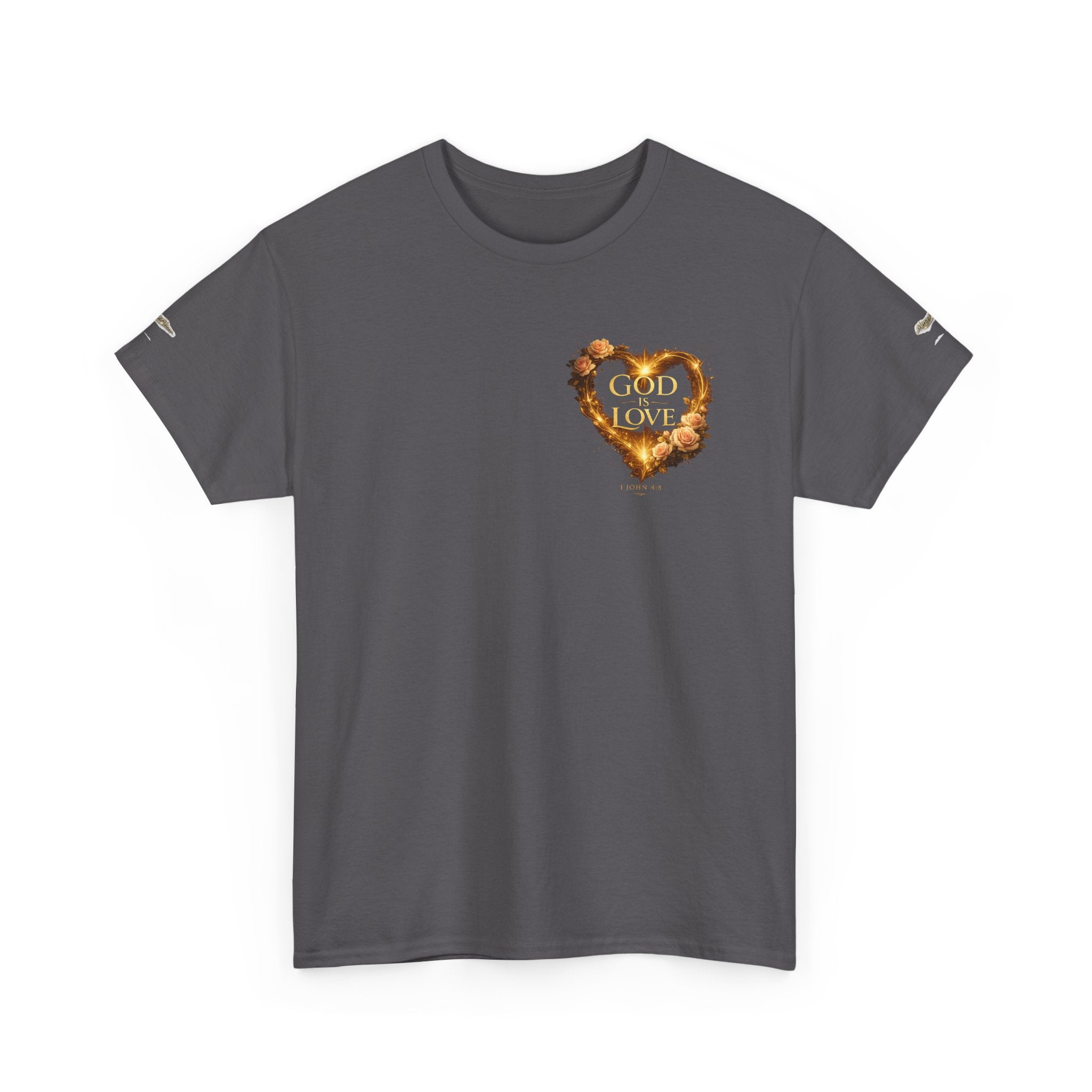 Christian Graphic Tee — God Is Love Vintage Flaming Heart T-Shirt