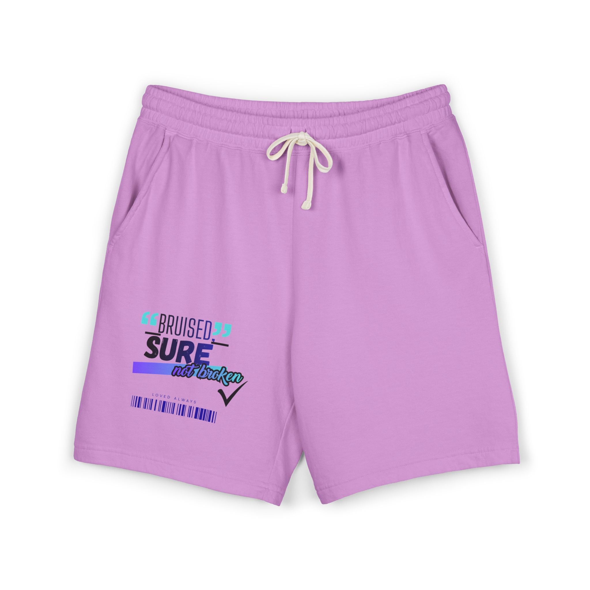 Christian Sweat Shorts — "Bruised Sure" Graphic Fleece Lounge Shorts