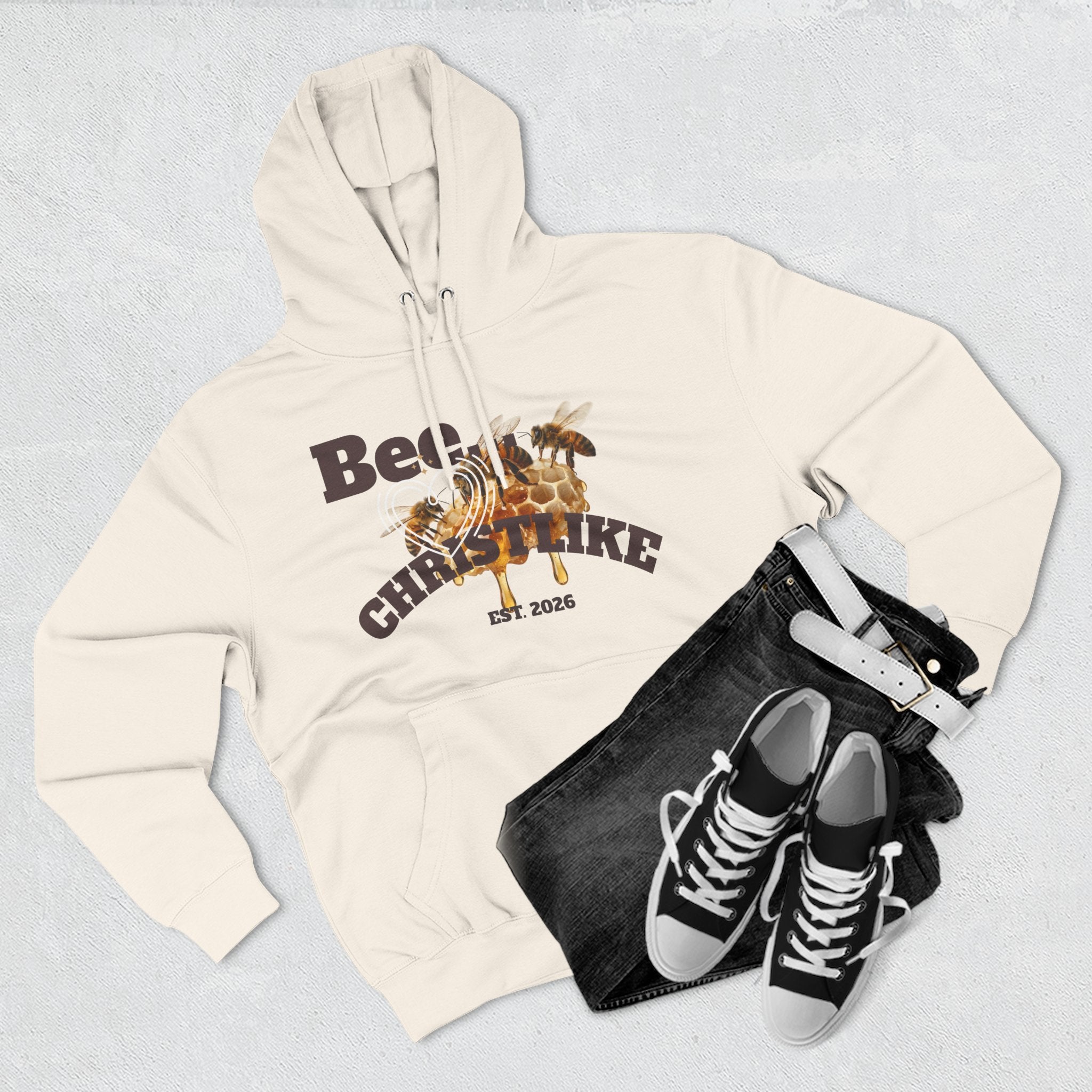 Christian Faith Hoodie — Honeybee "Be Christlike" Graphic Pullover