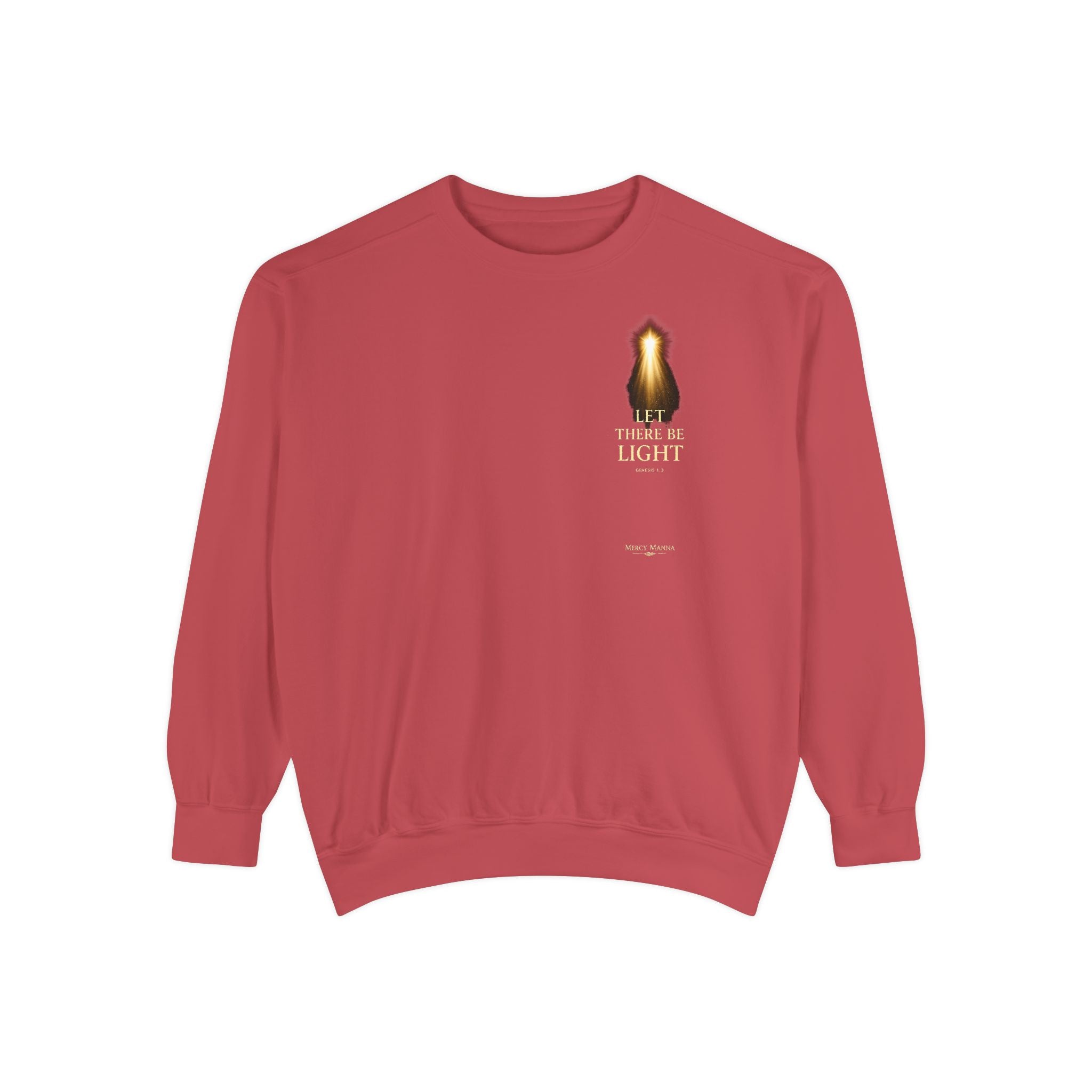 Christian Crewneck Sweatshirt — "Let There Be Light" Cozy Religious Light Figurine Sweatshirt