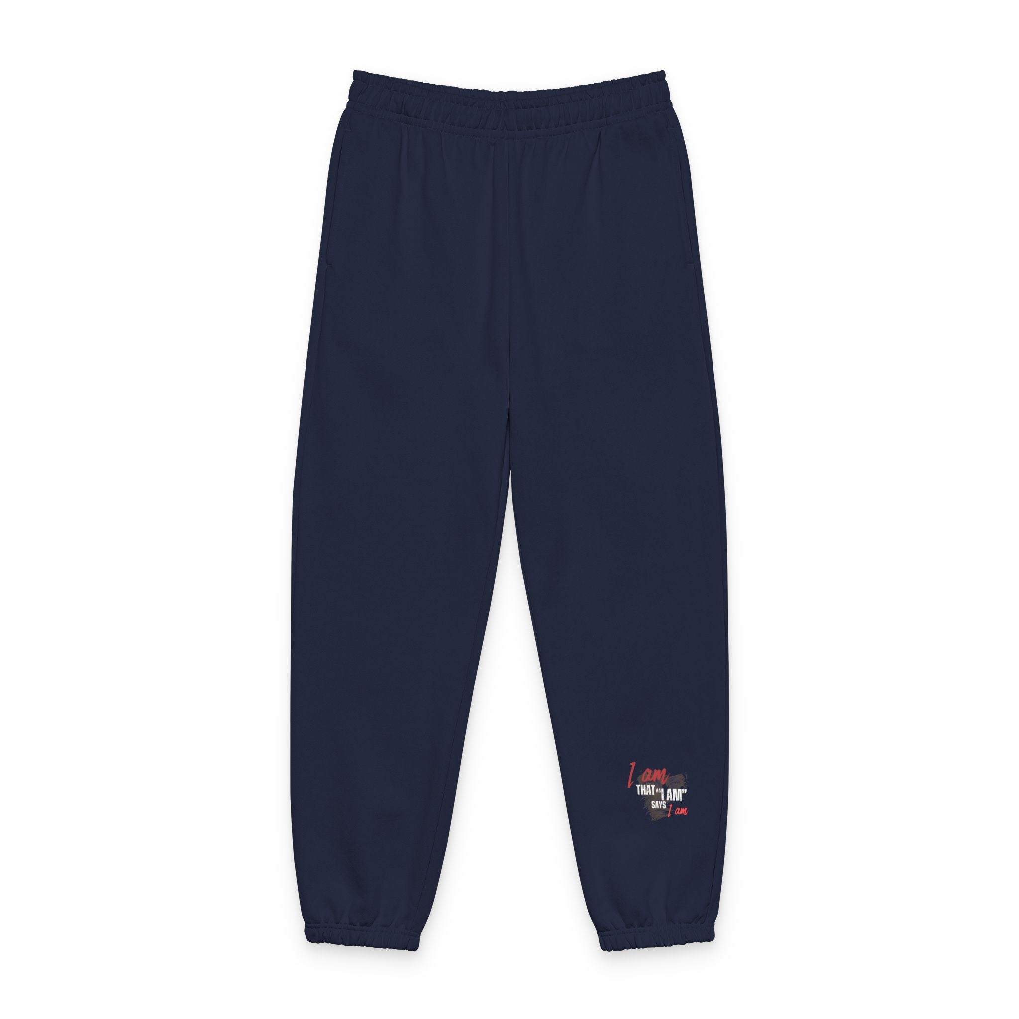 Minimalist "I am that I AM says I am" Sweatpants with Small Side Logo