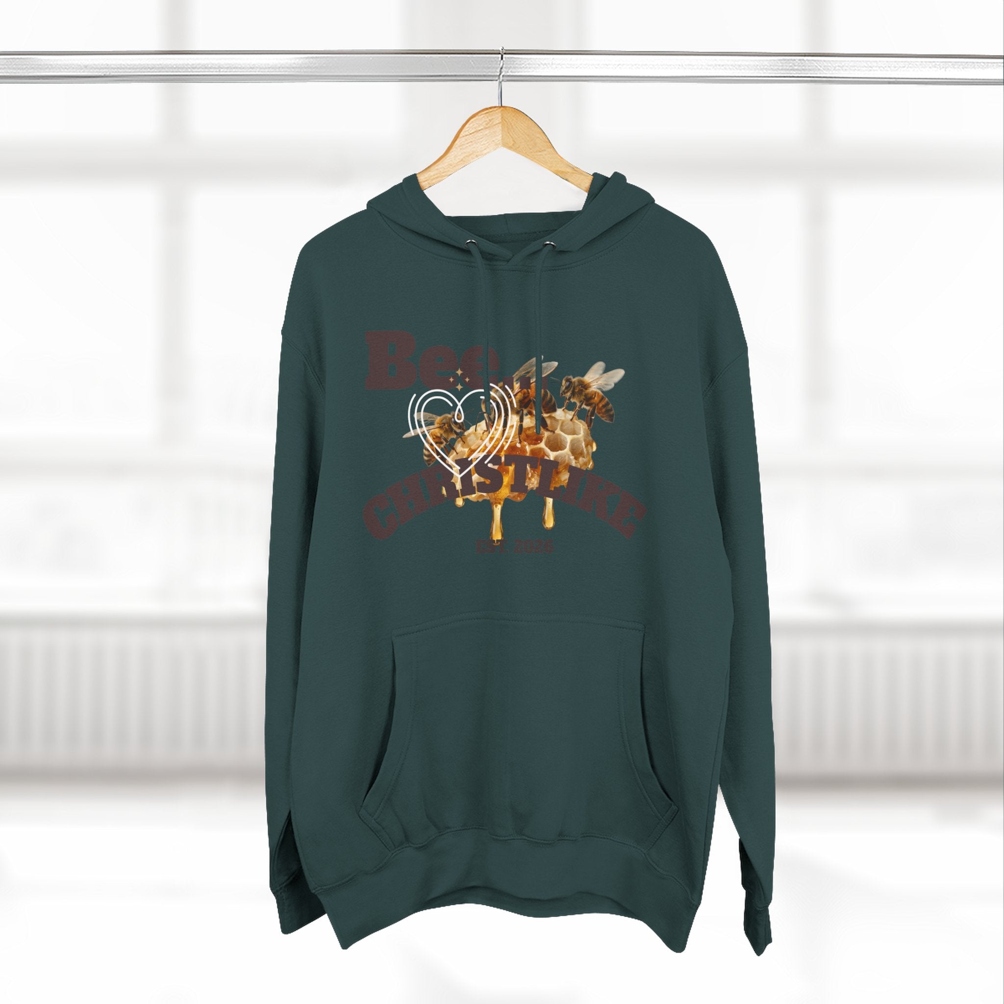 Christian Faith Hoodie — Honeybee "Be Christlike" Graphic Pullover