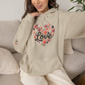 Love Heart Hoodie — Floral Polka Dot 'Love' Graphic Sweatshirt