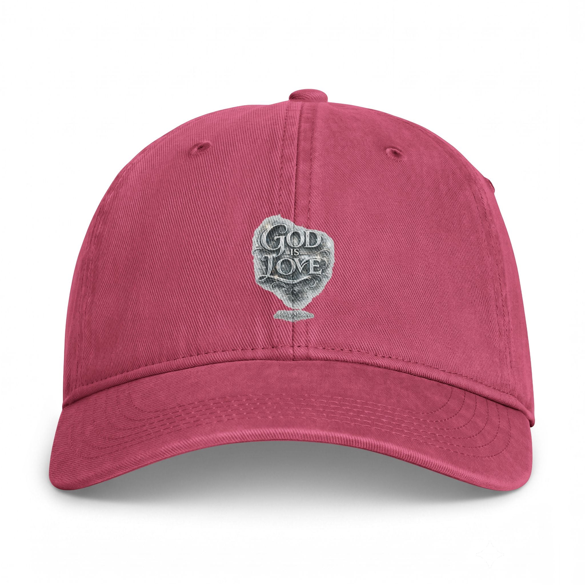 Christian Dad Hat — Embroidered "God Is Love" Washed Vintage Cap