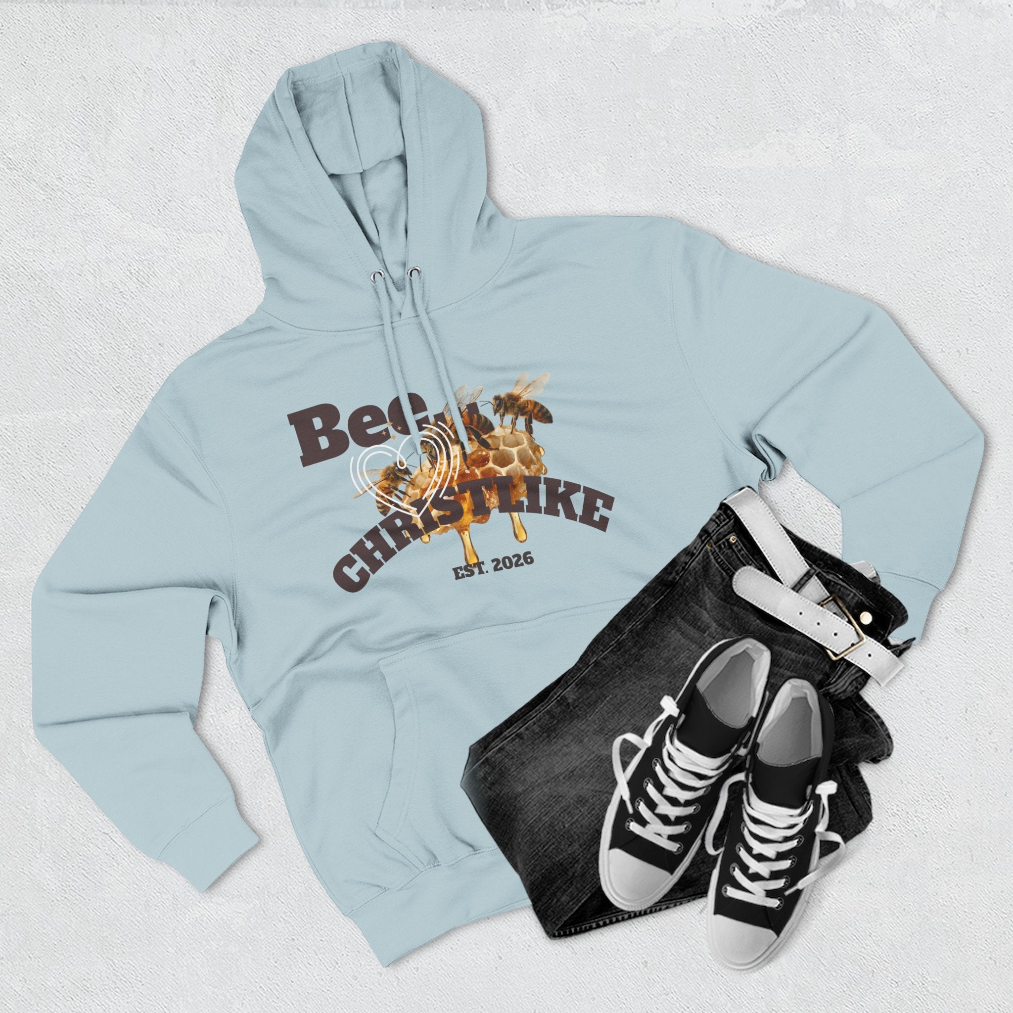 Christian Faith Hoodie — Honeybee "Be Christlike" Graphic Pullover