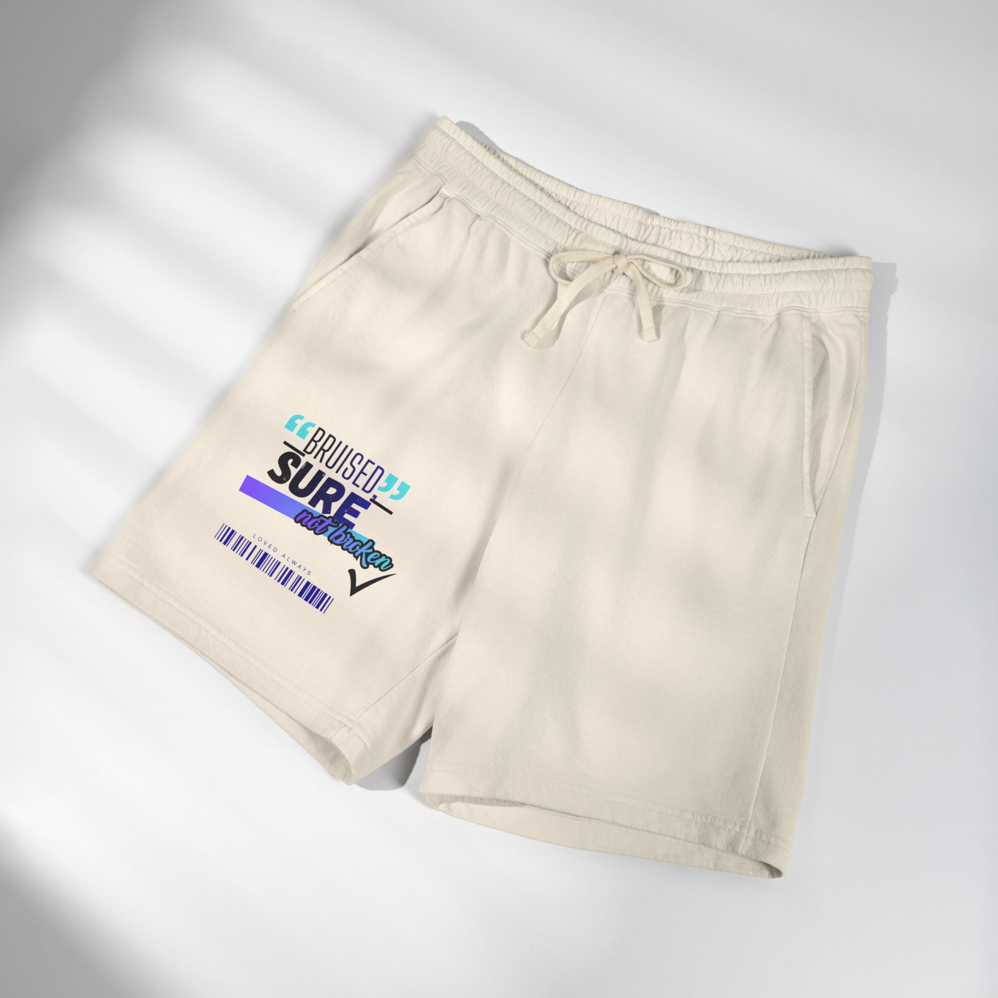 Christian Sweat Shorts — "Bruised Sure" Graphic Fleece Lounge Shorts