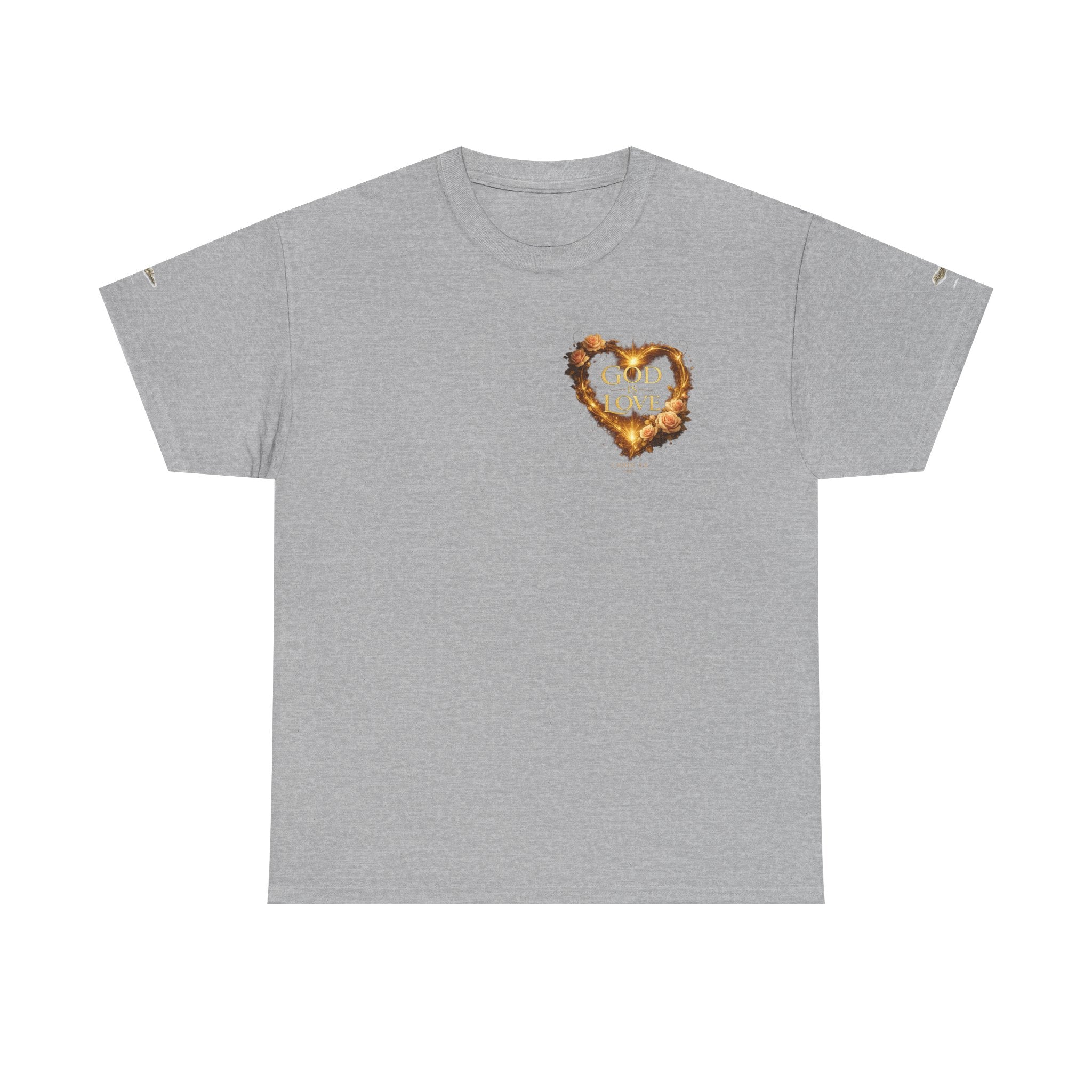 Christian Graphic Tee — God Is Love Vintage Flaming Heart T-Shirt