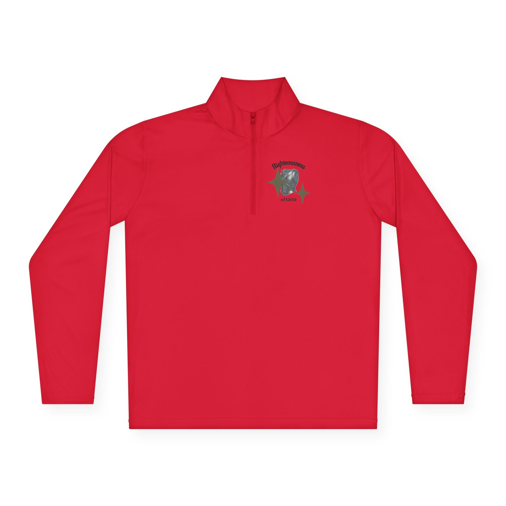 Christian Quarter-Zip Pullover — Breastplate of Righteousness Proverbs 12:28