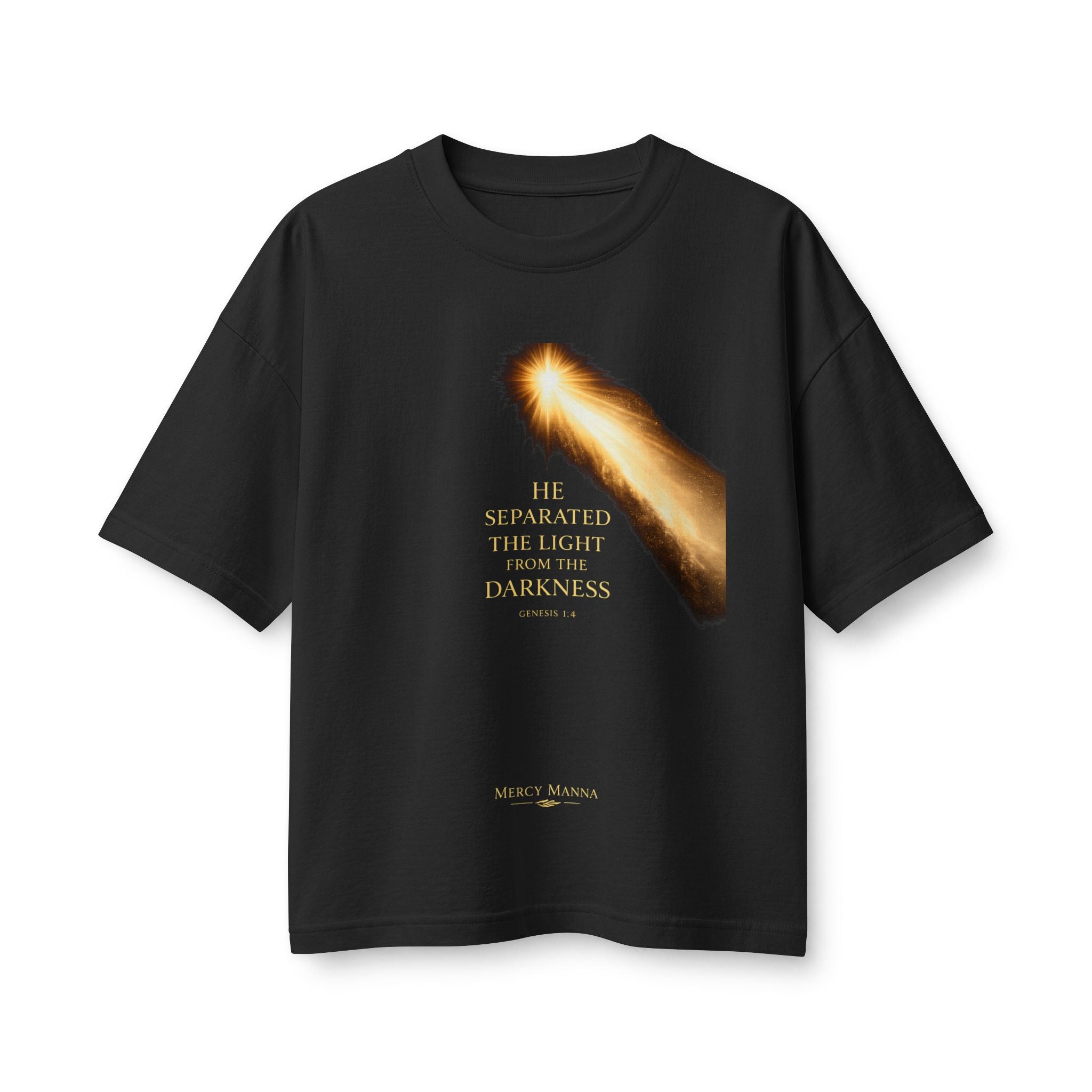 Christian Women's T-Shirt — "He Separated the Light from the Darkness" Graphic Tee