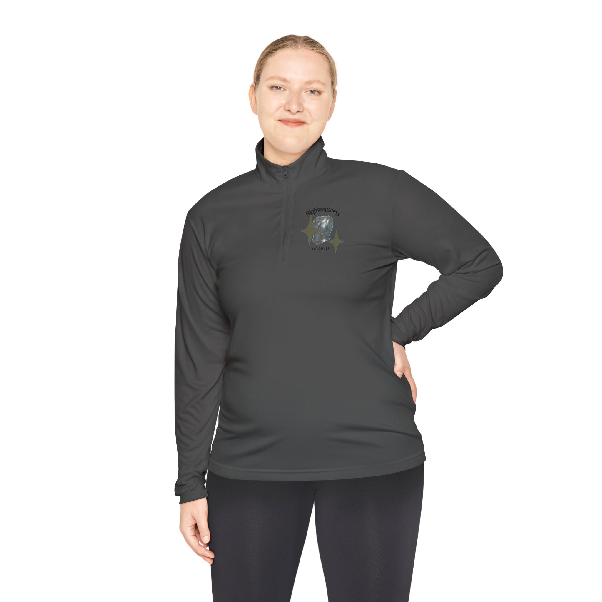 Christian Quarter-Zip Pullover — Breastplate of Righteousness Proverbs 12:28