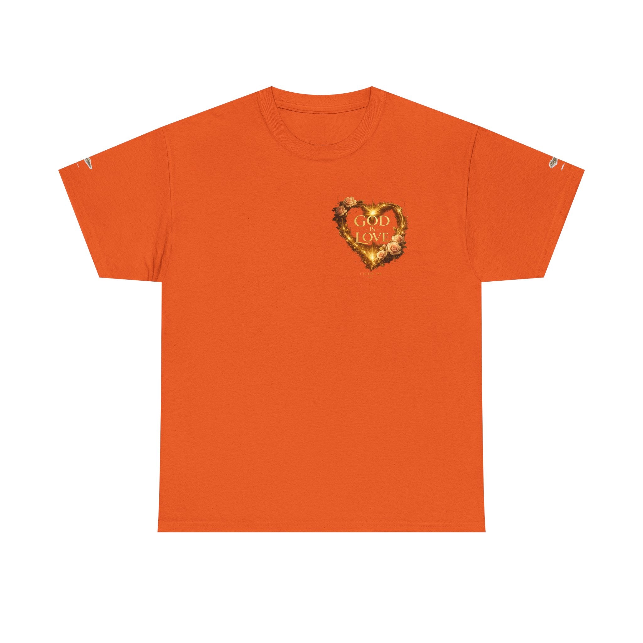 Christian Graphic Tee — God Is Love Vintage Flaming Heart T-Shirt