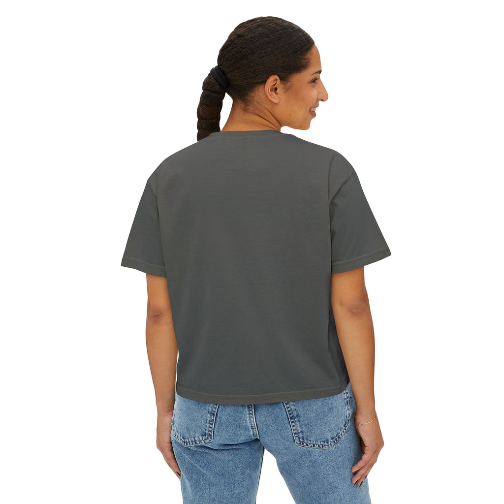 Christian Women's Boxy Tee — "Bruised Sure Not Broken" Retro Surf Faith T-Shirt