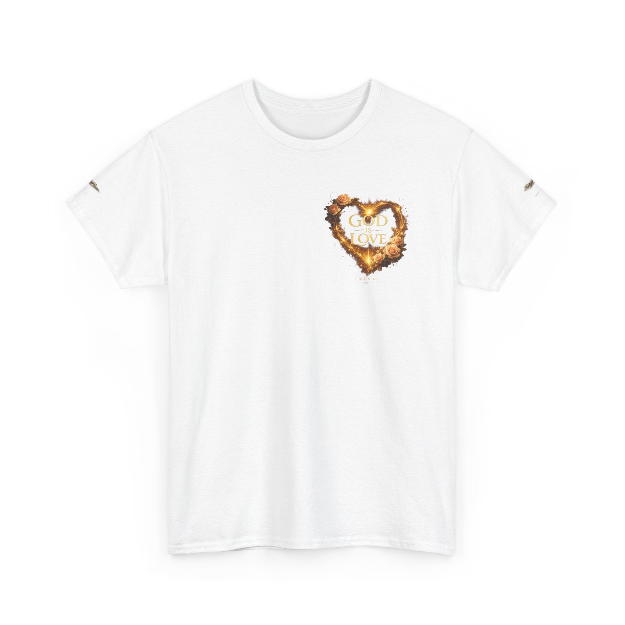 Christian Graphic Tee — God Is Love Vintage Flaming Heart T-Shirt