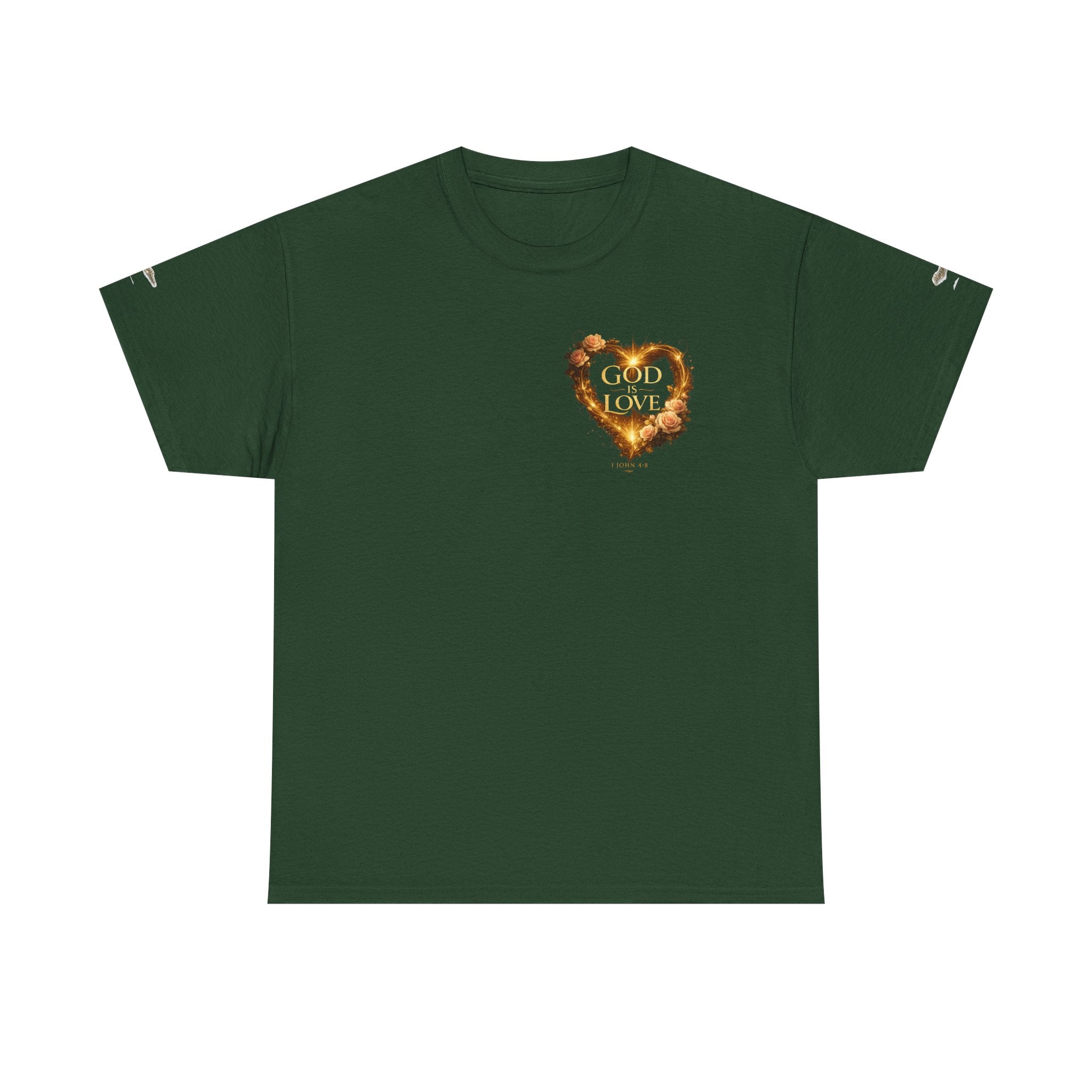 Christian Graphic Tee — God Is Love Vintage Flaming Heart T-Shirt